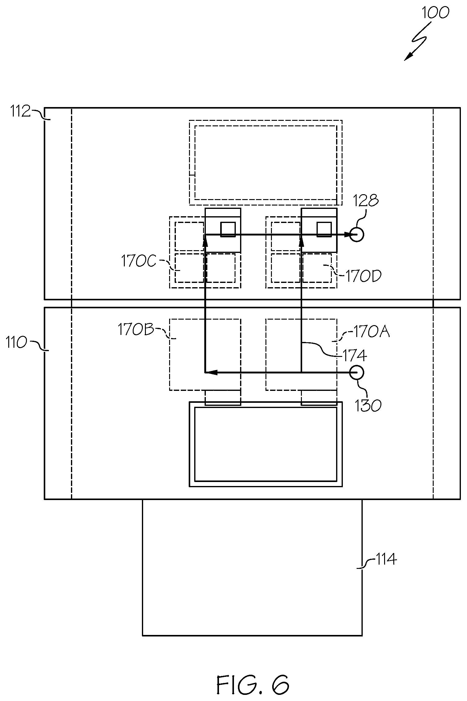 Patent US11778793 Figure 6 – Systems including an integrated power module with vias and methods of forming the same