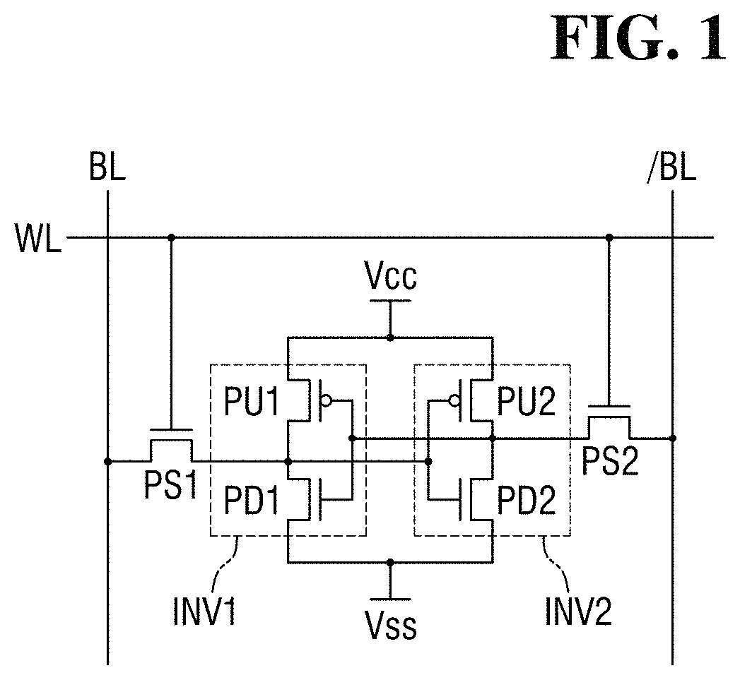 Patent US11778801 Figure 1 – Semiconductor device having a node capping pattern and a gate capping pattern