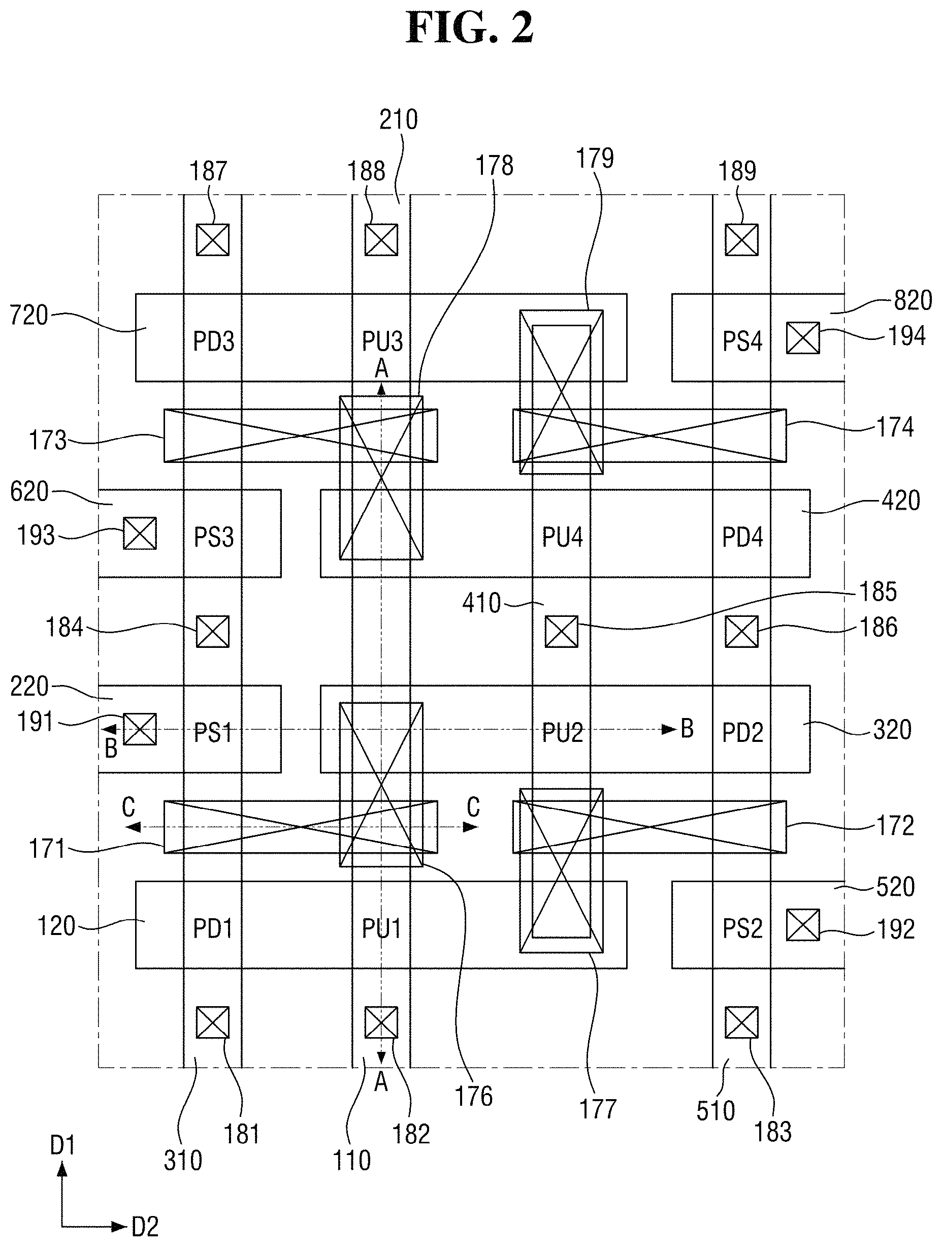 Patent US11778801 Figure 2 – Semiconductor device having a node capping pattern and a gate capping pattern