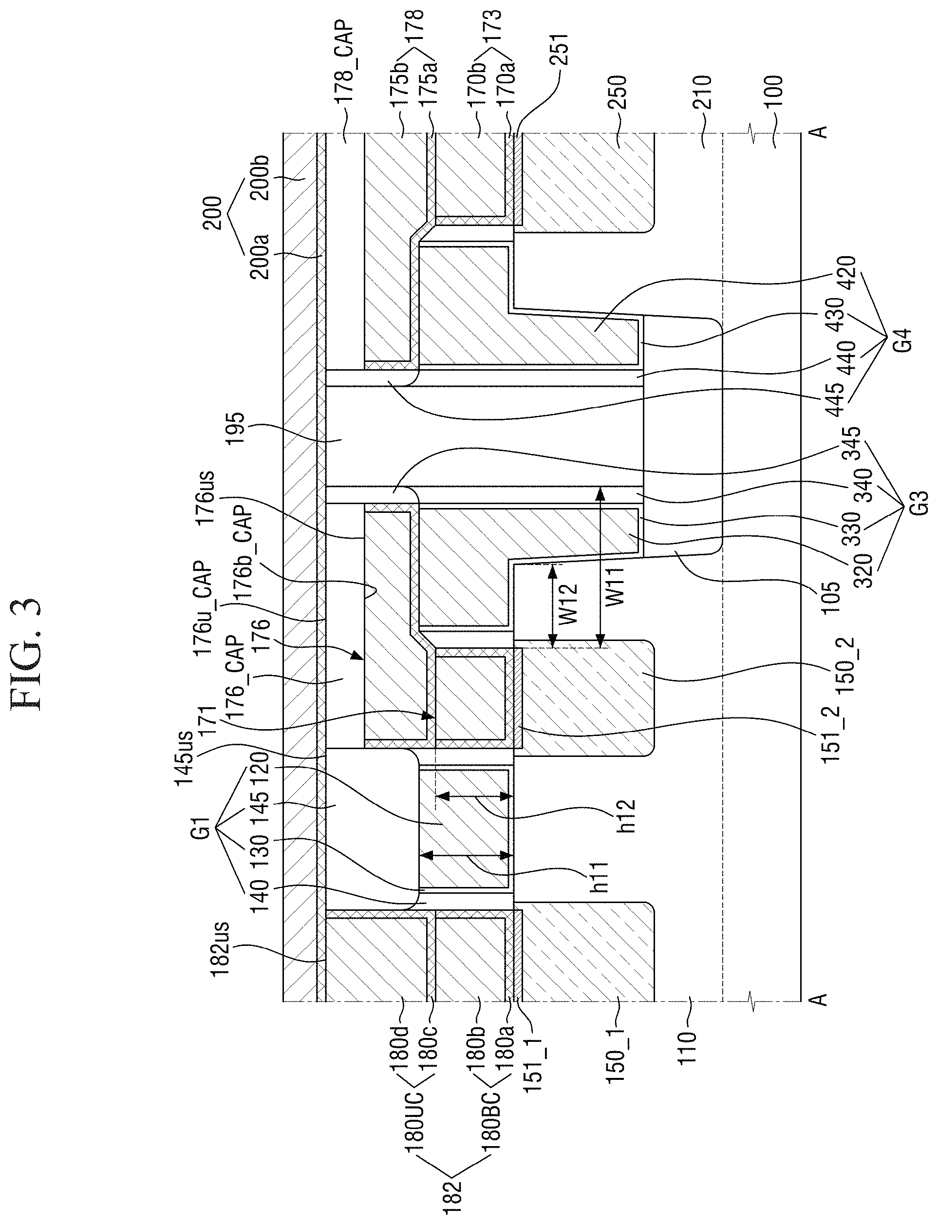 Patent US11778801 Figure 3 – Semiconductor device having a node capping pattern and a gate capping pattern