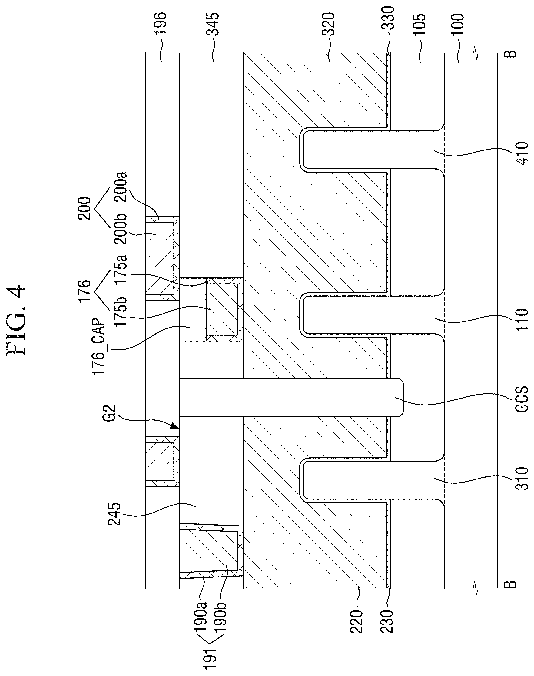 Patent US11778801 Figure 4 – Semiconductor device having a node capping pattern and a gate capping pattern