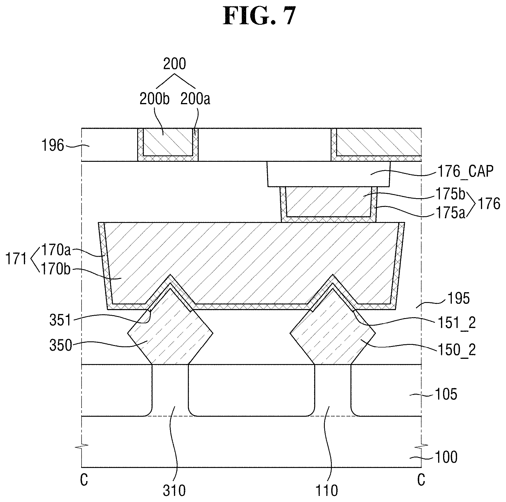 Patent US11778801 Figure 7 – Semiconductor device having a node capping pattern and a gate capping pattern