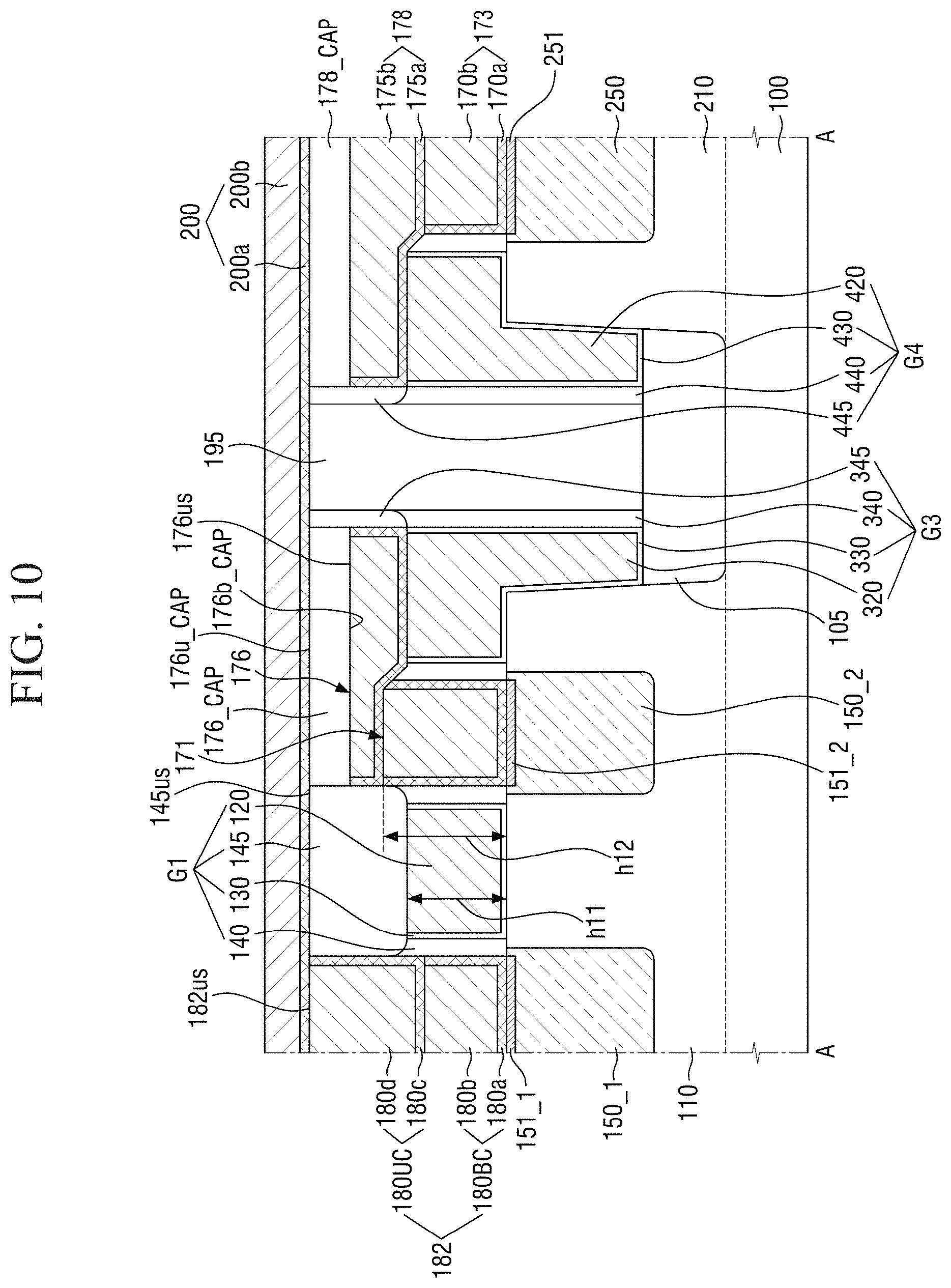 Patent US11778801 Figure 10 – Semiconductor device having a node capping pattern and a gate capping pattern