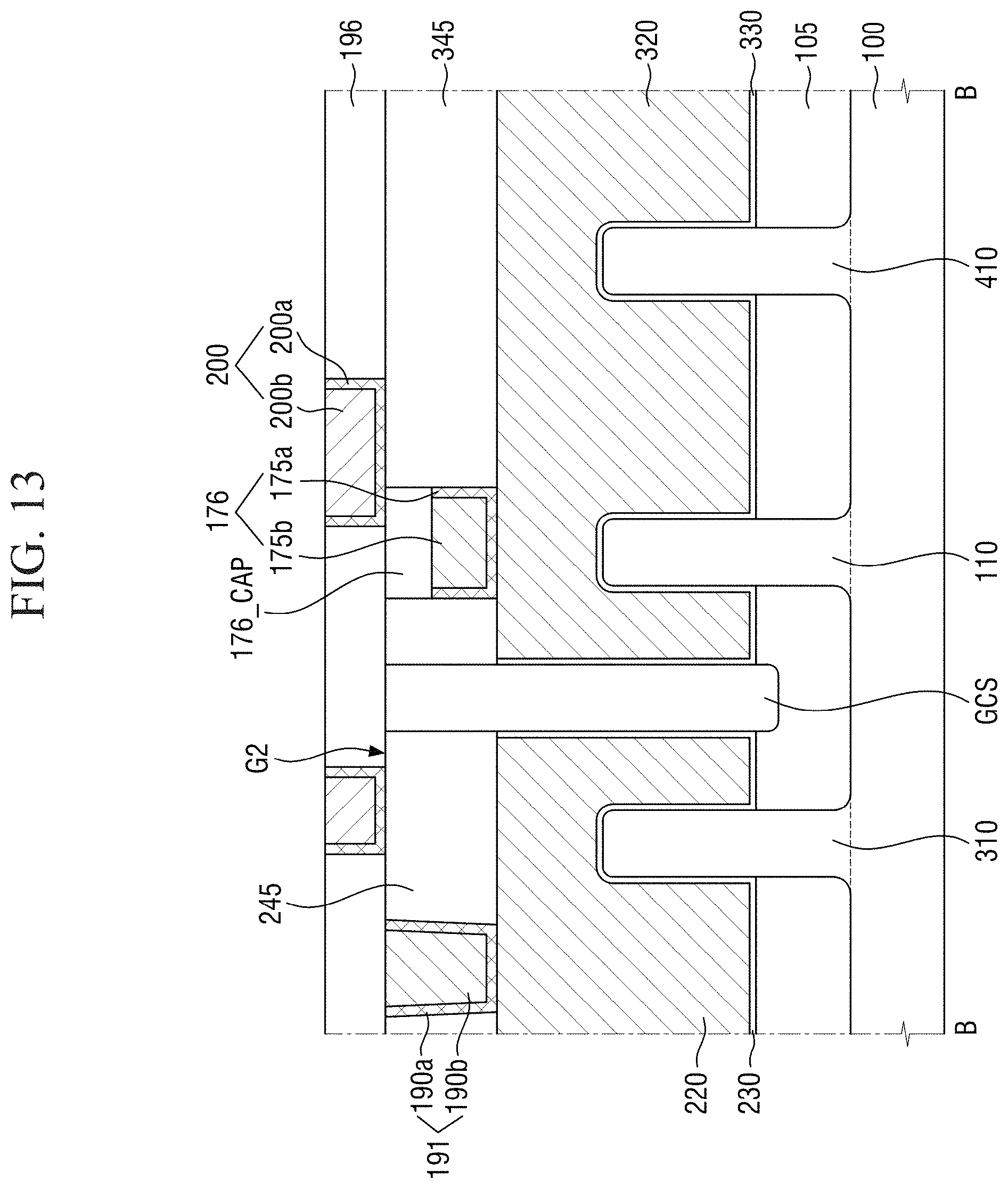 Patent US11778801 Figure 13 – Semiconductor device having a node capping pattern and a gate capping pattern