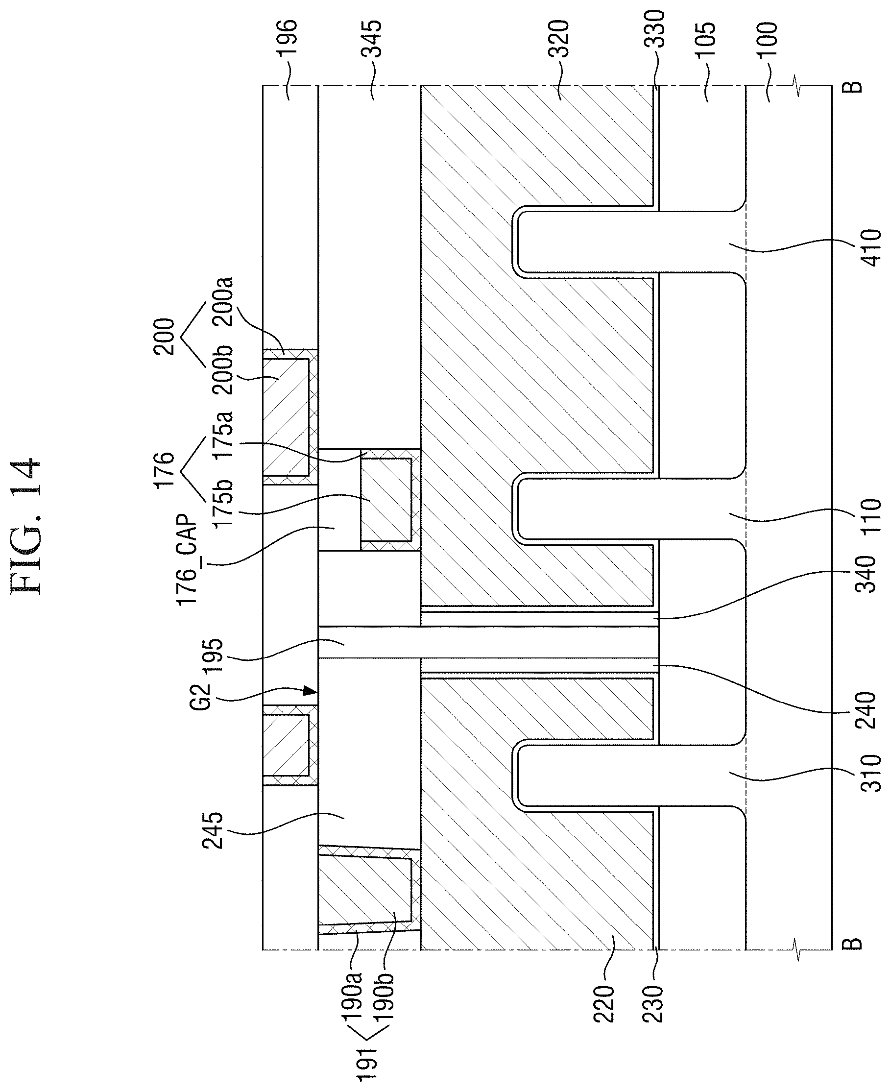 Patent US11778801 Figure 14 – Semiconductor device having a node capping pattern and a gate capping pattern