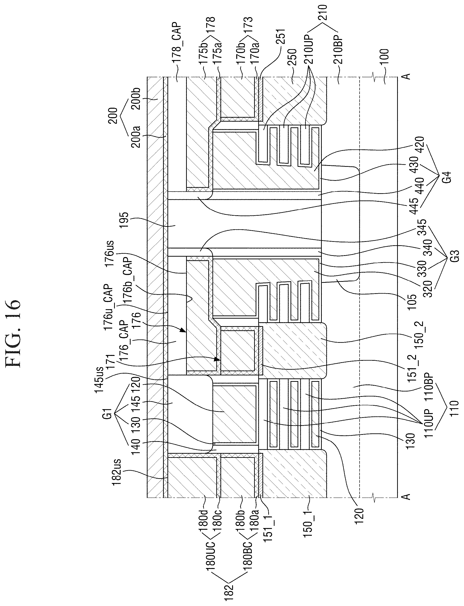 Patent US11778801 Figure 16 – Semiconductor device having a node capping pattern and a gate capping pattern