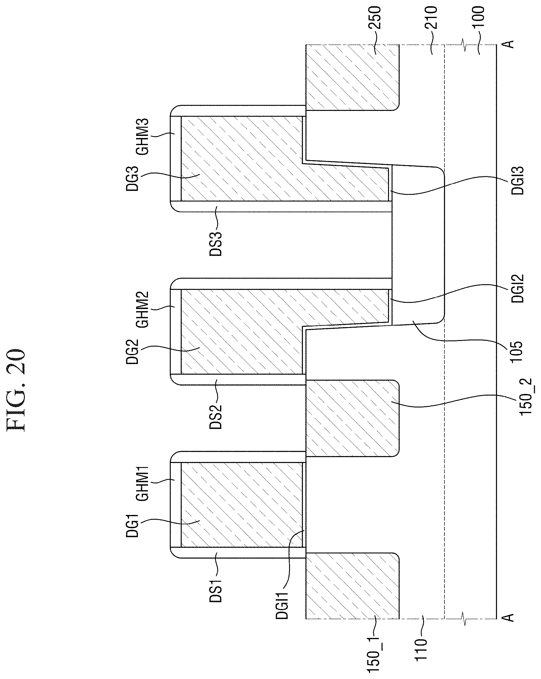 Patent US11778801 Figure 20 – Semiconductor device having a node capping pattern and a gate capping pattern