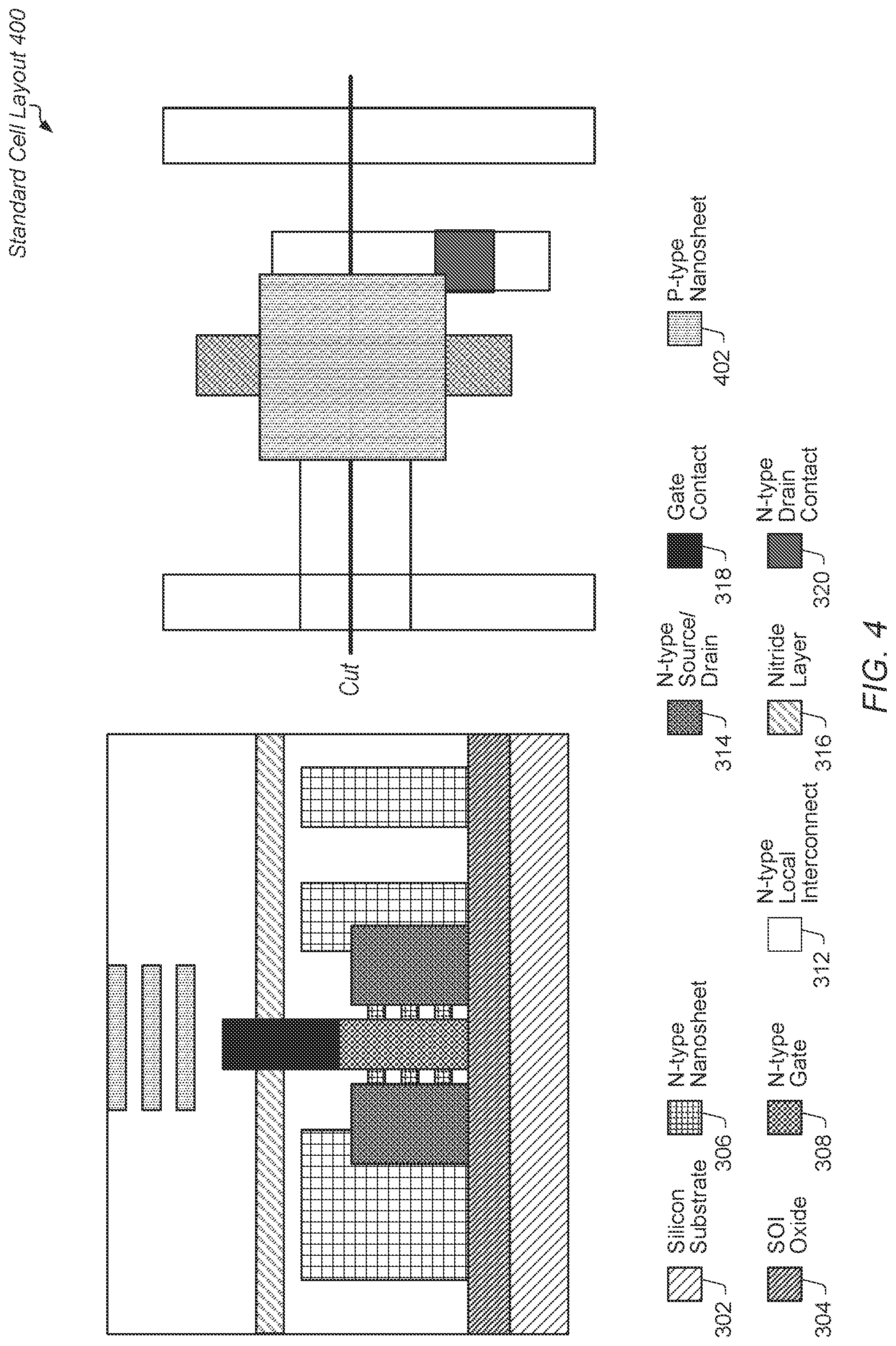 Patent US11778803 Figure 4 – Cross FET SRAM cell layout