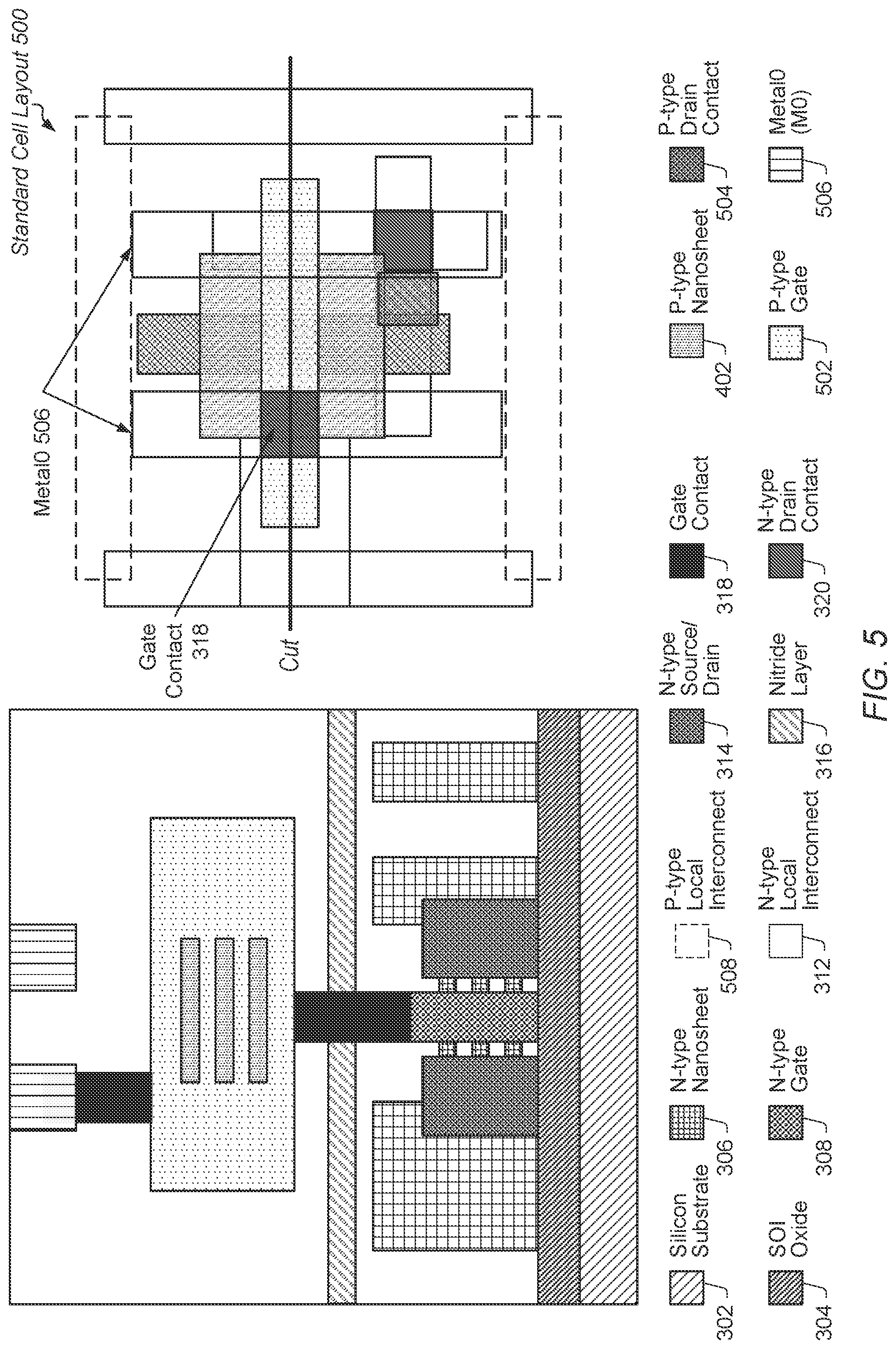 Patent US11778803 Figure 5 – Cross FET SRAM cell layout