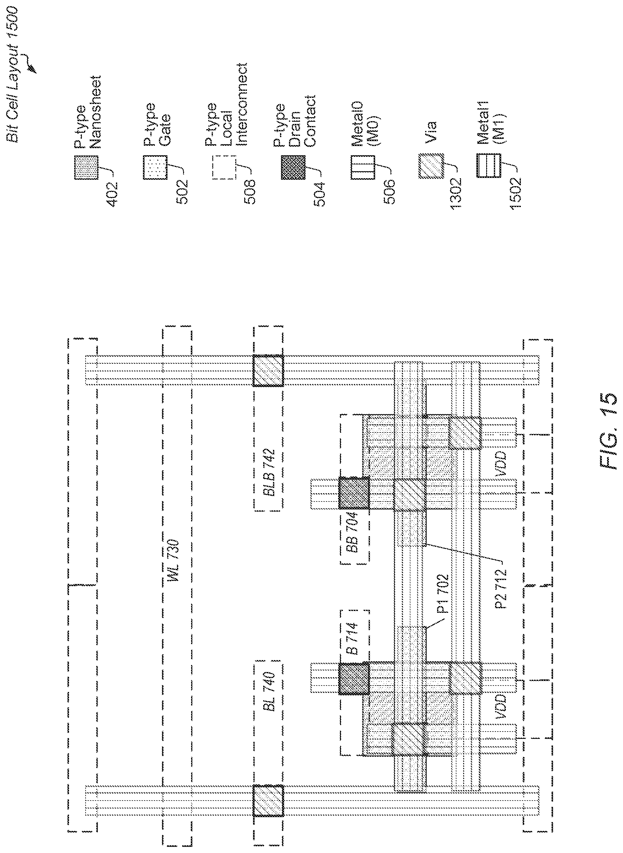 Patent US11778803 Figure 15 – Cross FET SRAM cell layout