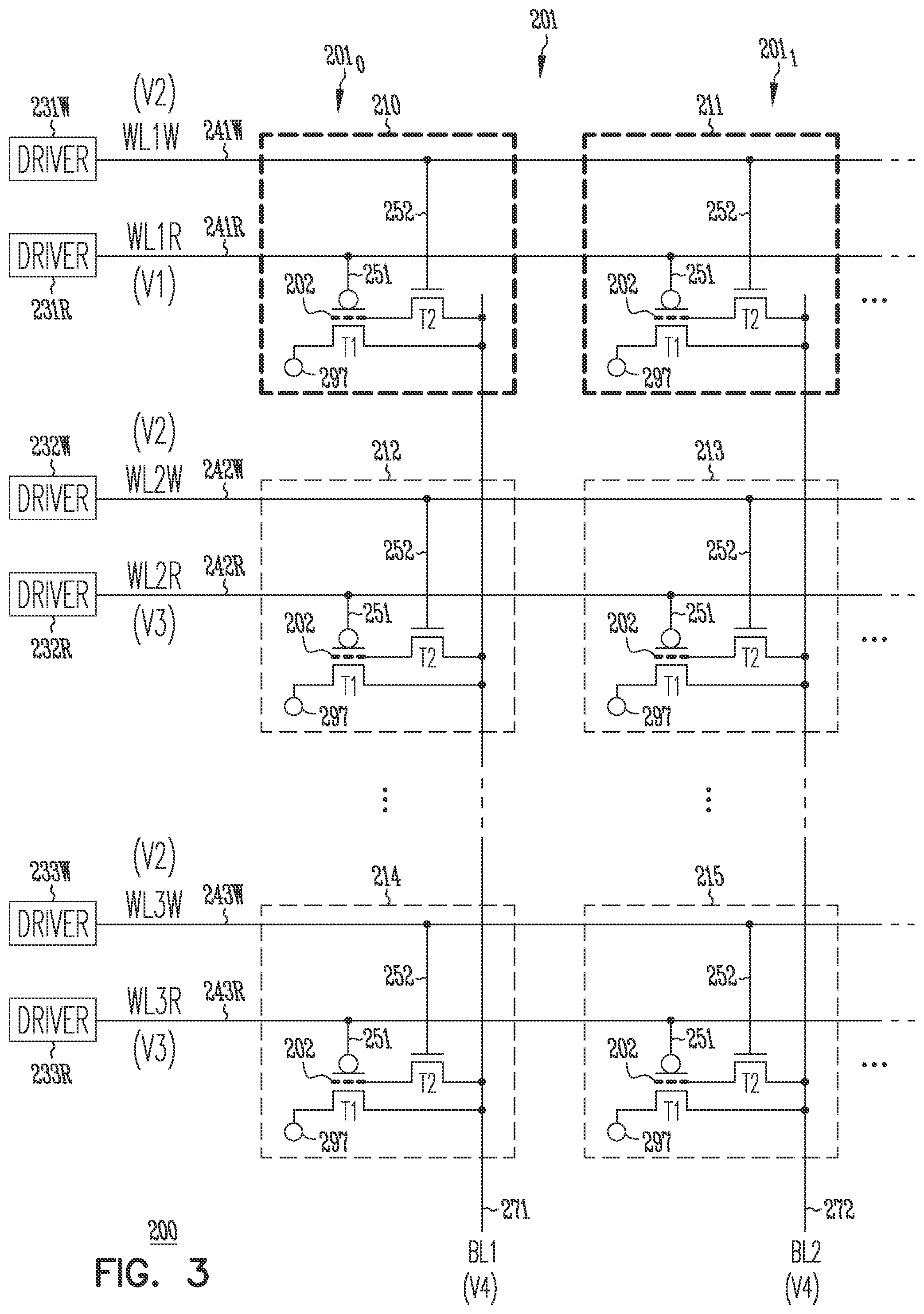 Patent US11778806 Figure 3 – Memory device having 2-transistor vertical memory cell and separate read and write gates
