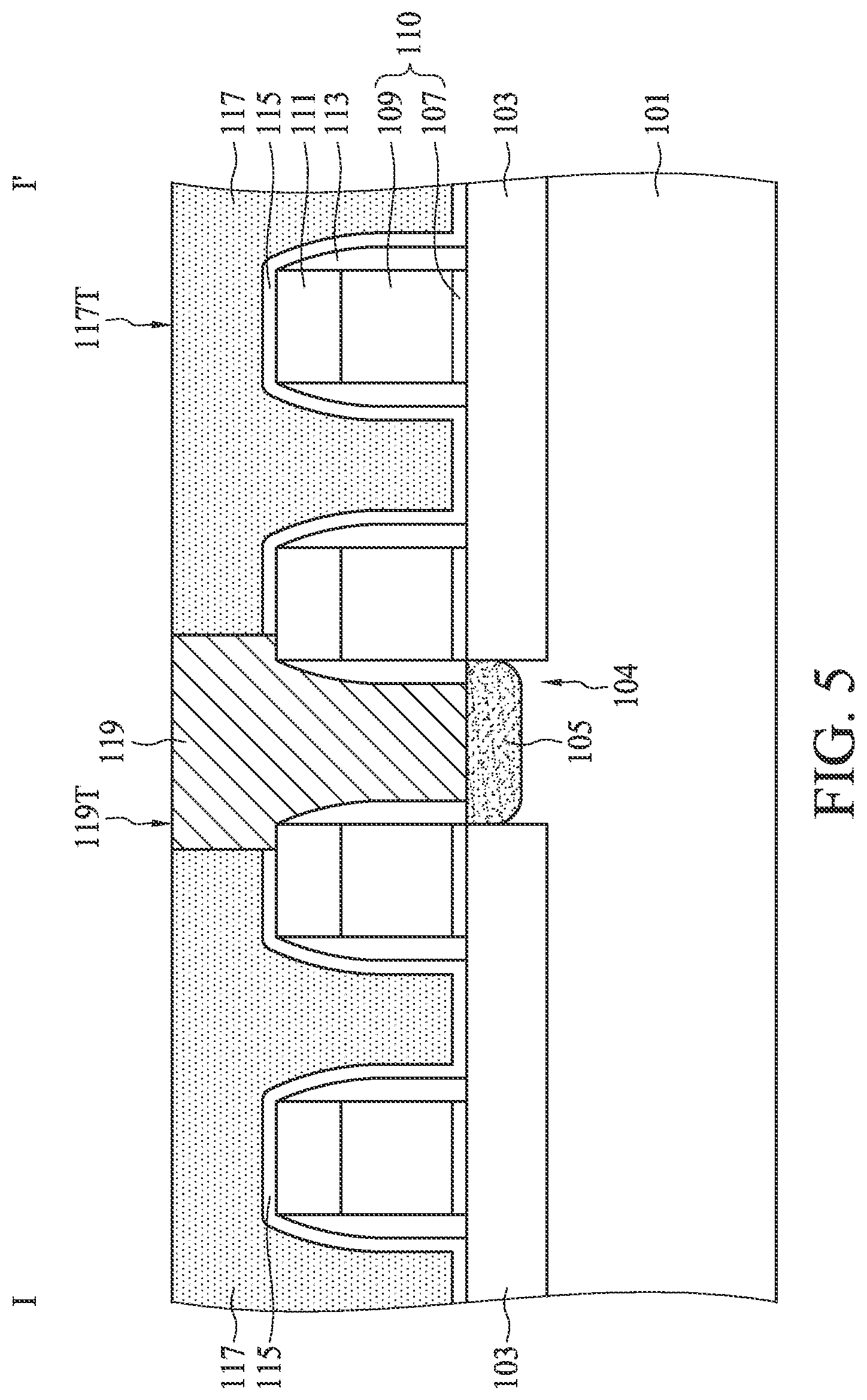 Patent US11778812 Figure 5 – Method for forming a semiconductor device with conductive cap layer over conductive plug