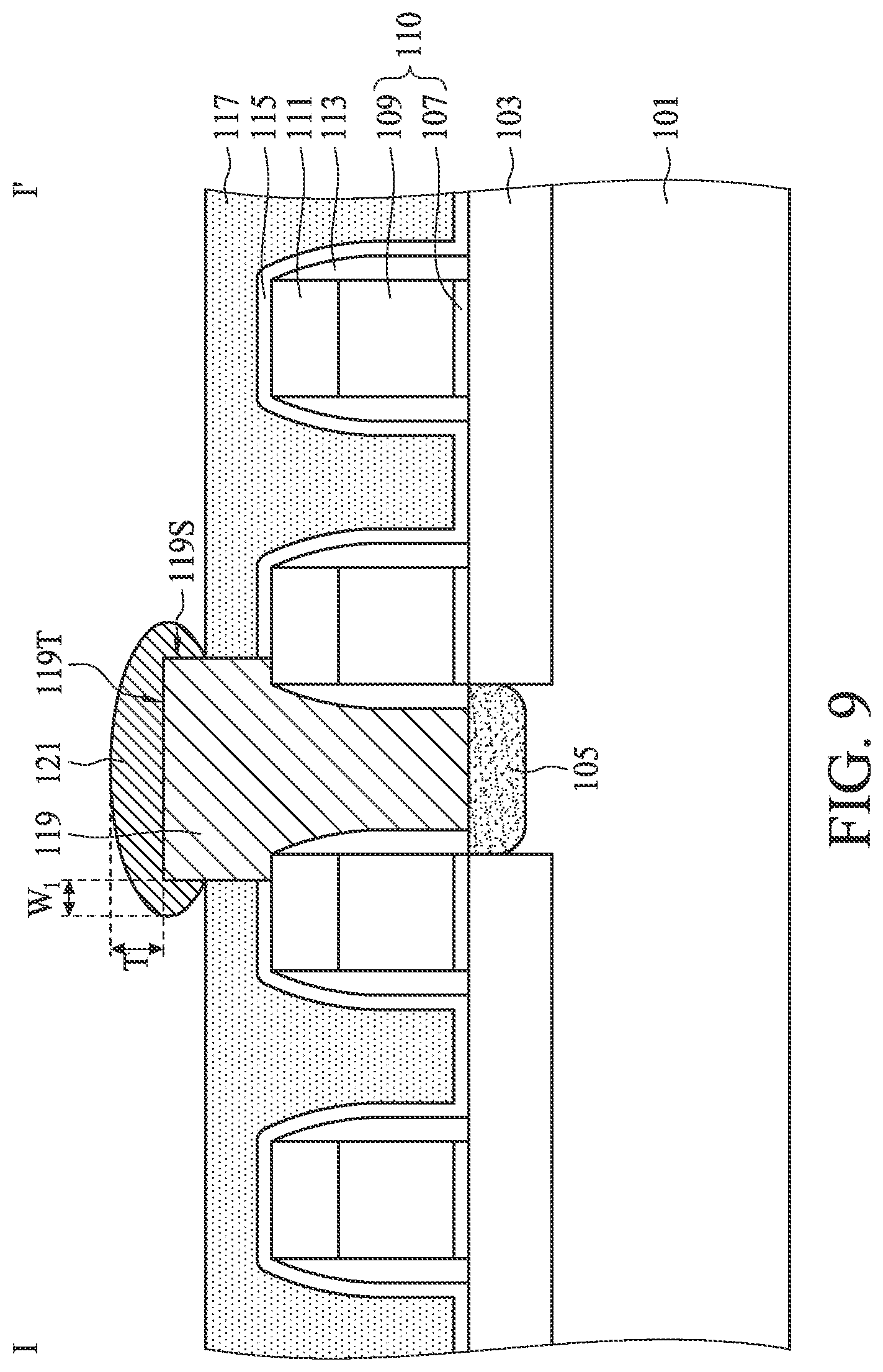 Patent US11778812 Figure 9 – Method for forming a semiconductor device with conductive cap layer over conductive plug