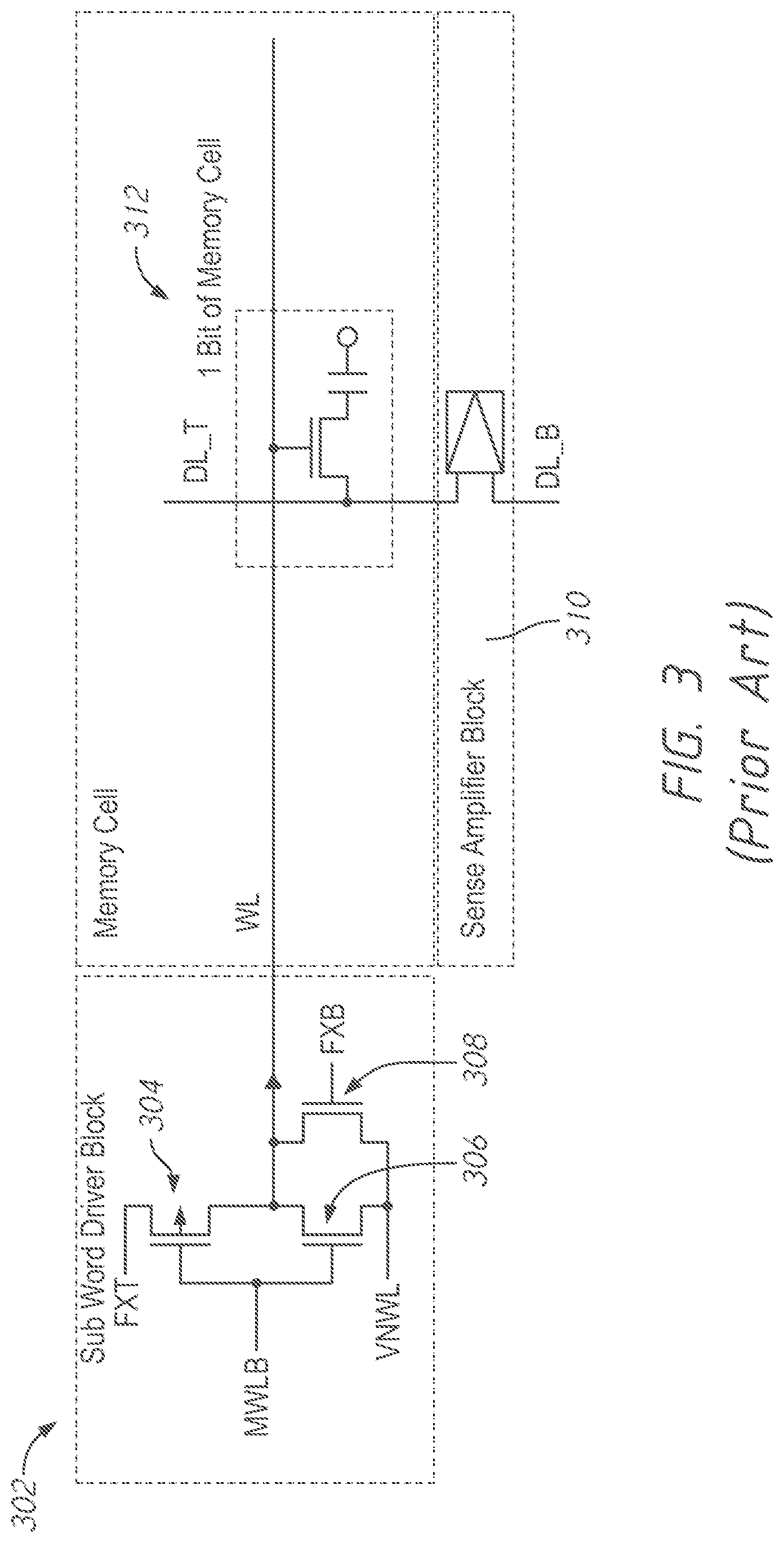 Patent US11778813 Figure 3 – Memory subword driver layout