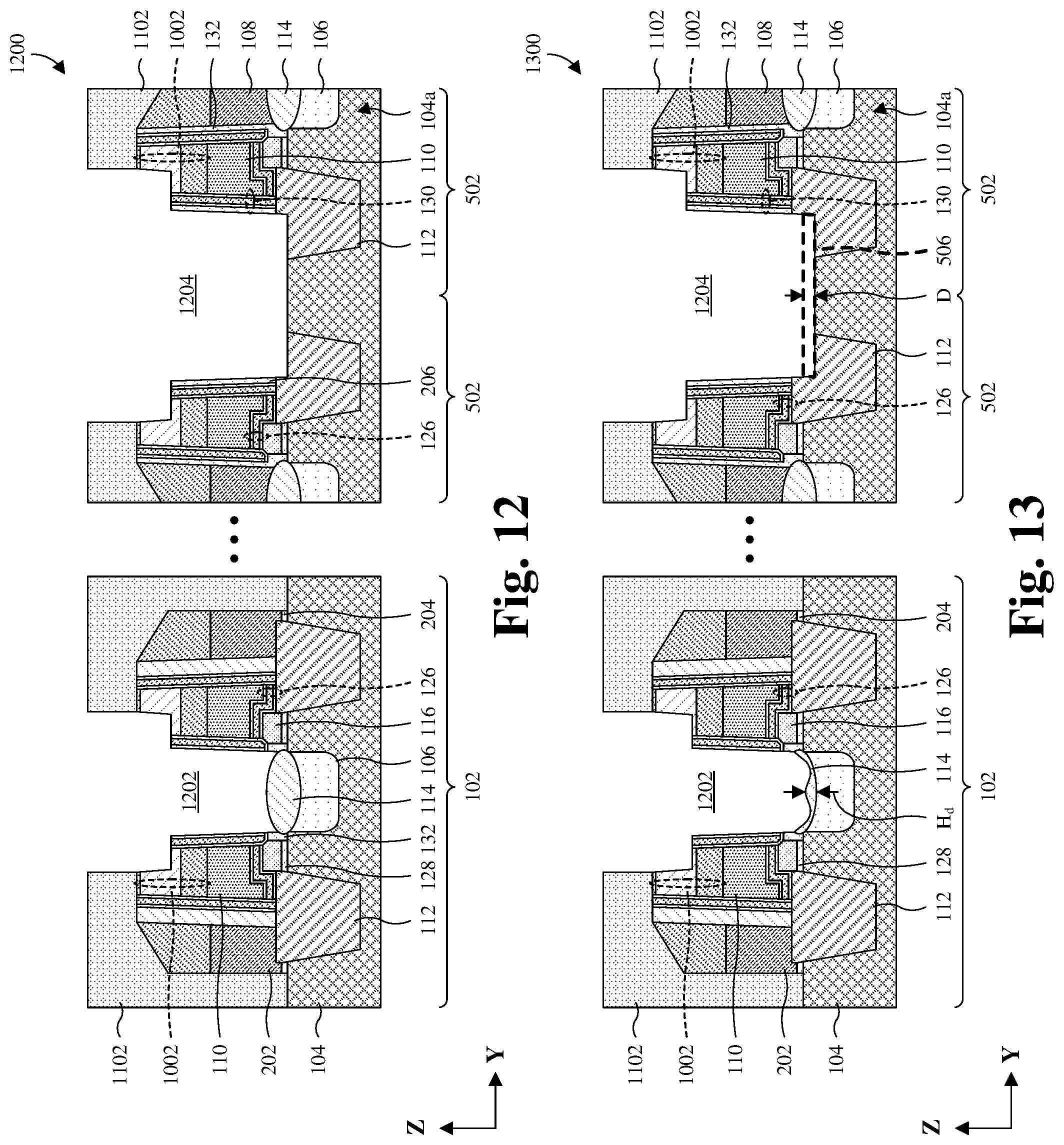 Patent US11778816 Figure 12 – Etch method for opening a source line in flash memory