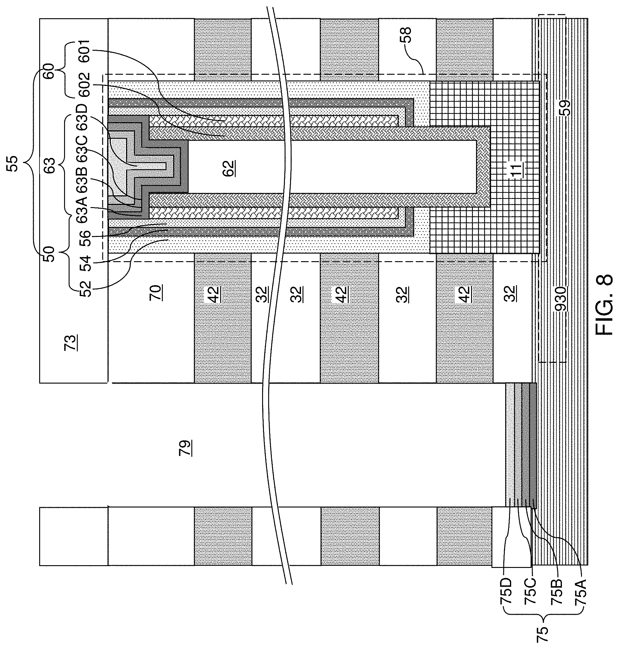 Patent US11778817 Figure 19 – Three-dimensional memory device including III-V compound semiconductor channel layer and method of making the same
