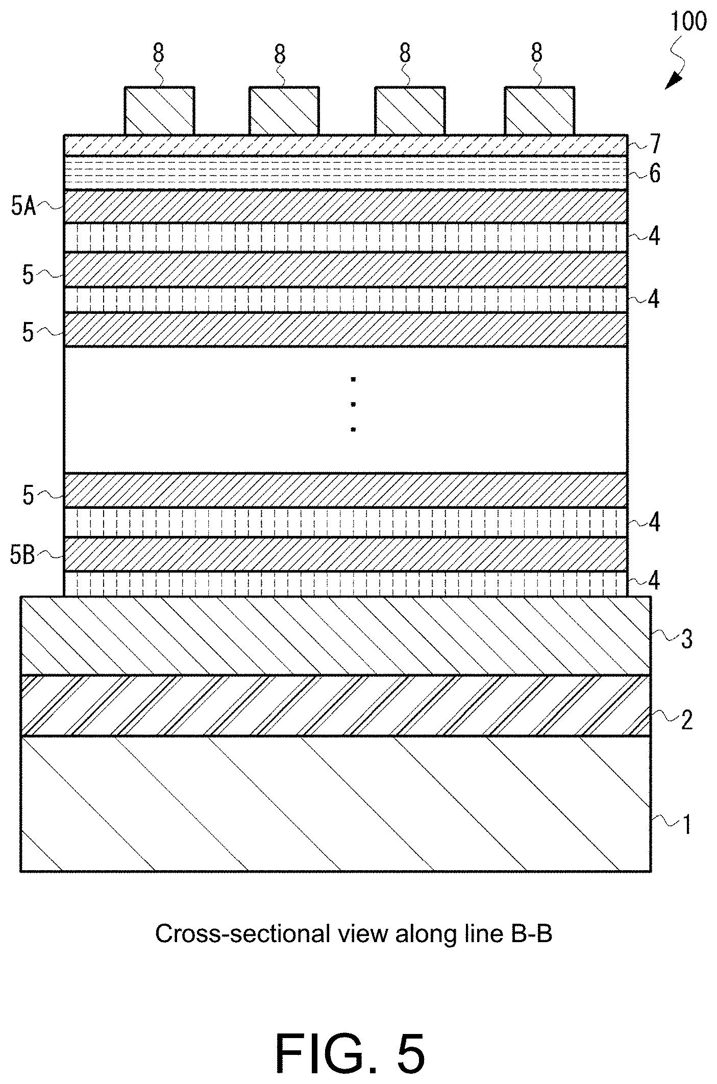 Patent US11778819 Figure 5 – NAND flash memory with reduced planar size