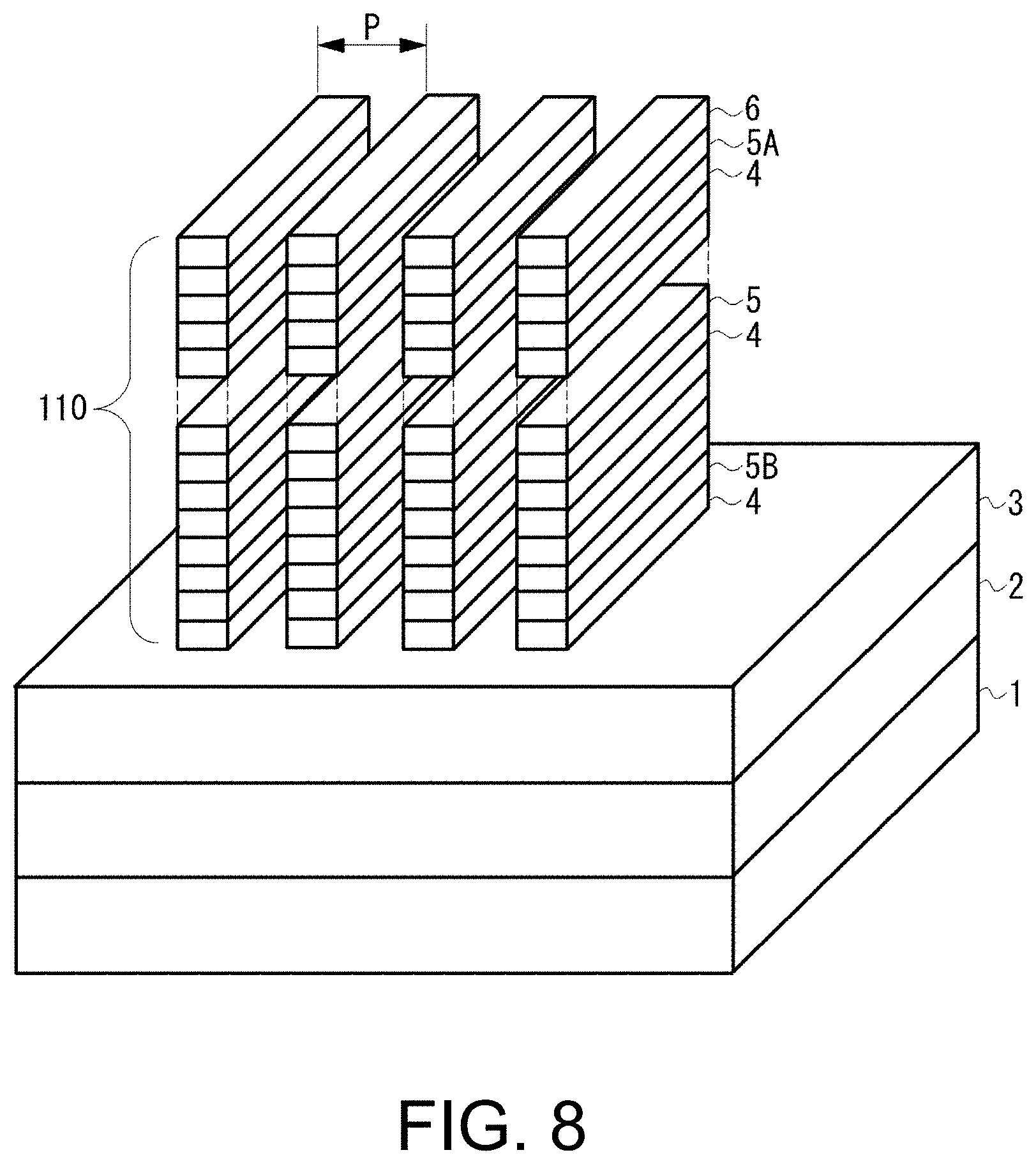 Patent US11778819 Figure 8 – NAND flash memory with reduced planar size
