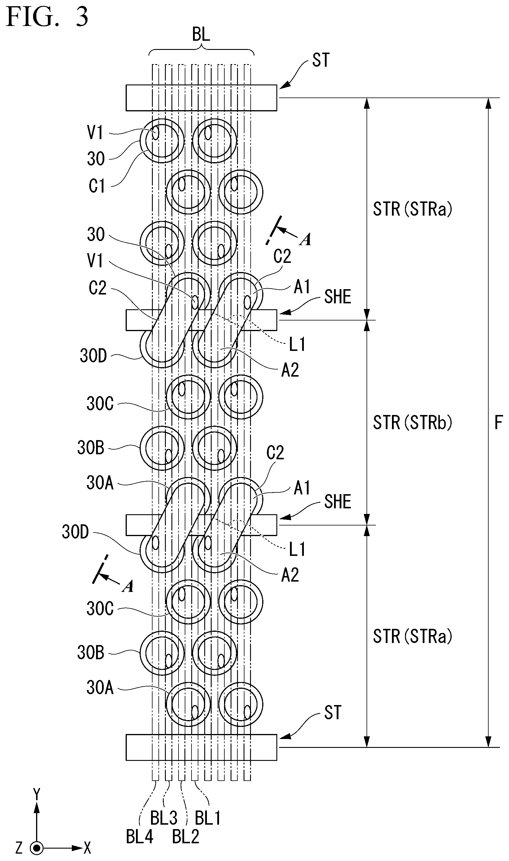 Patent US11778820 Figure 3 – Semiconductor storage device and manufacturing method for semiconductor device