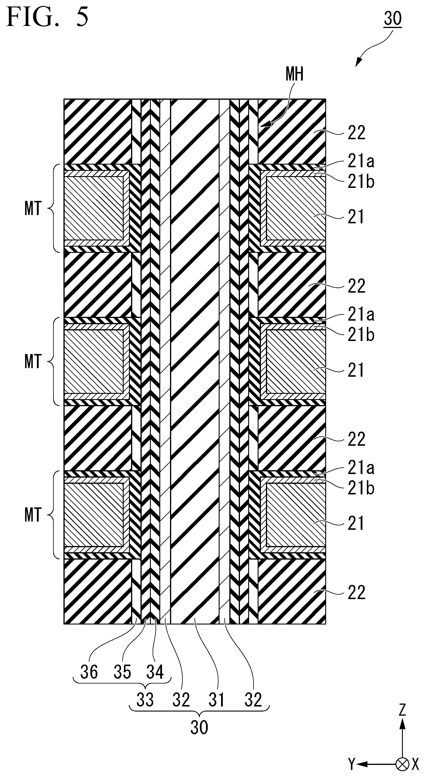 Patent US11778820 Figure 5 – Semiconductor storage device and manufacturing method for semiconductor device