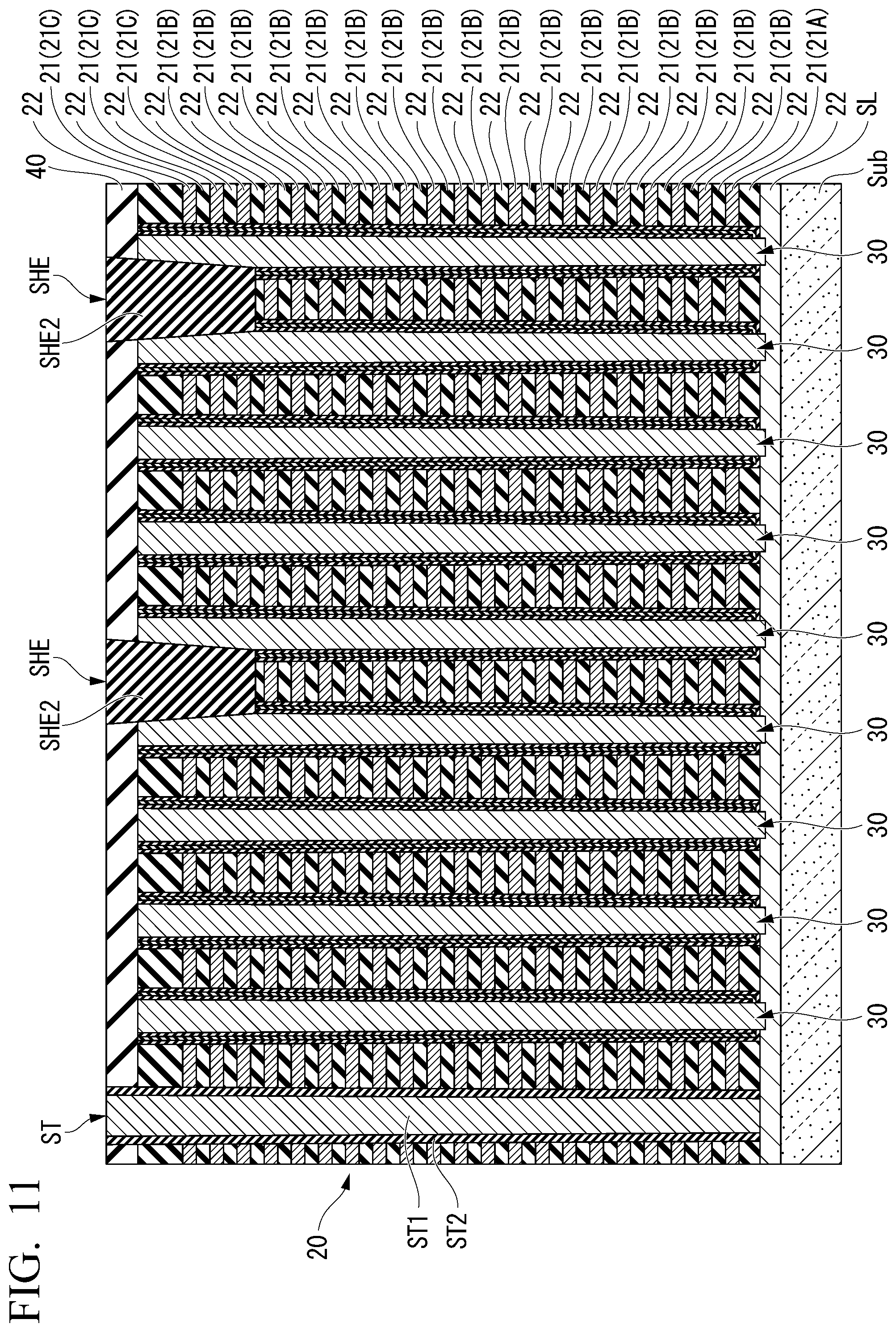 Patent US11778820 Figure 11 – Semiconductor storage device and manufacturing method for semiconductor device