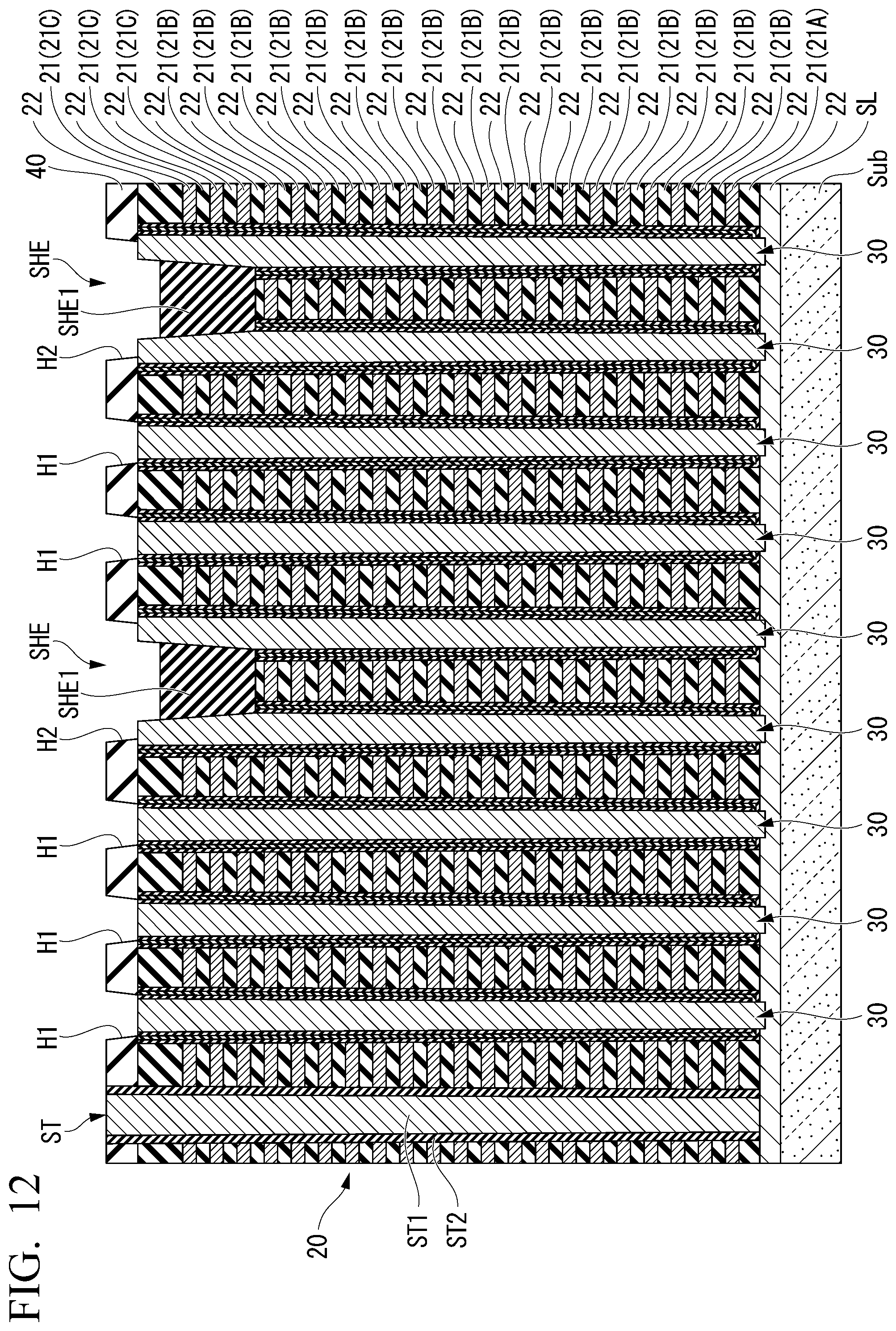 Patent US11778820 Figure 12 – Semiconductor storage device and manufacturing method for semiconductor device