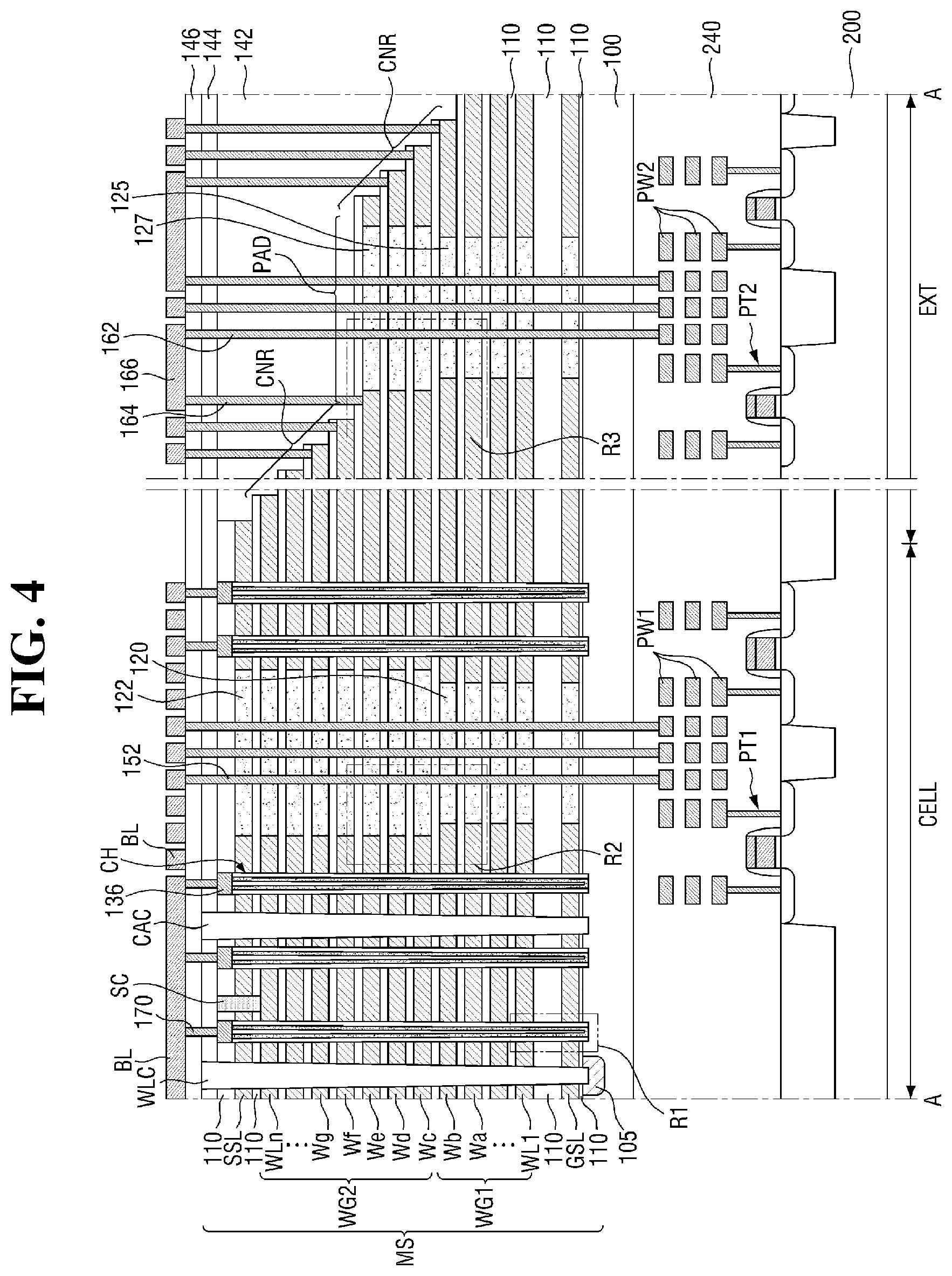 Patent US11778821 Figure 4 – Semiconductor memory devices and methods for fabricating the same