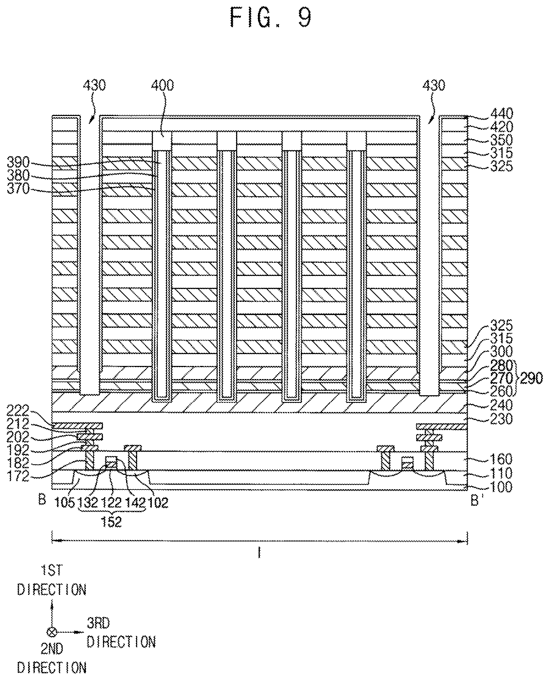Patent US11778826 Figure 9 – Vertical memory devices