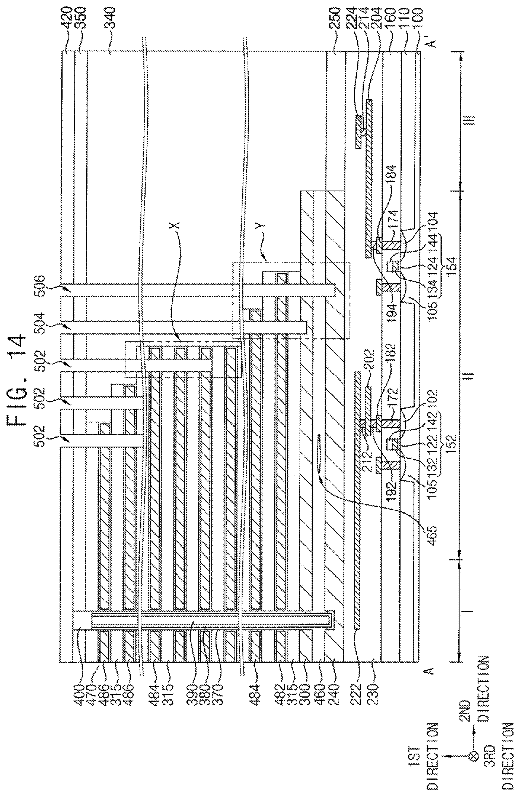 Patent US11778826 Figure 14 – Vertical memory devices