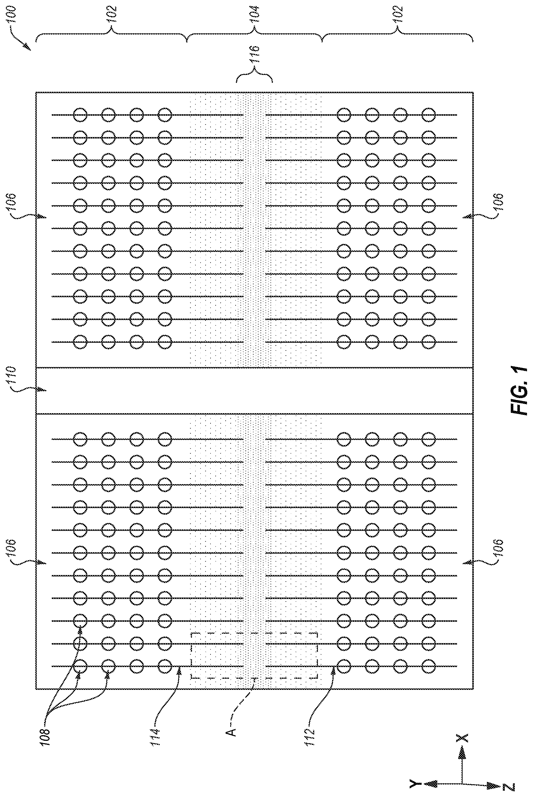 Patent US11778827 Figure 1 – Memory devices including multiplexer devices, and related electronic systems