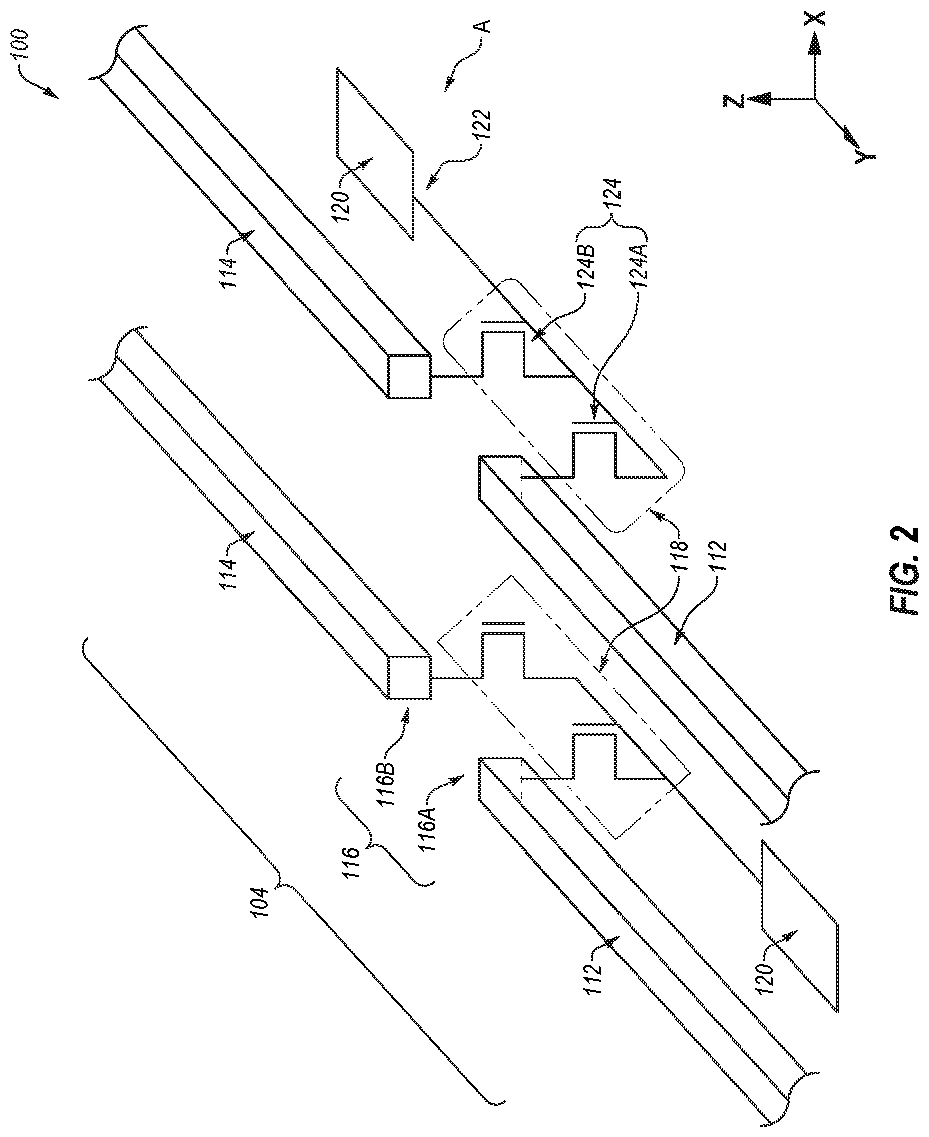 Patent US11778827 Figure 2 – Memory devices including multiplexer devices, and related electronic systems