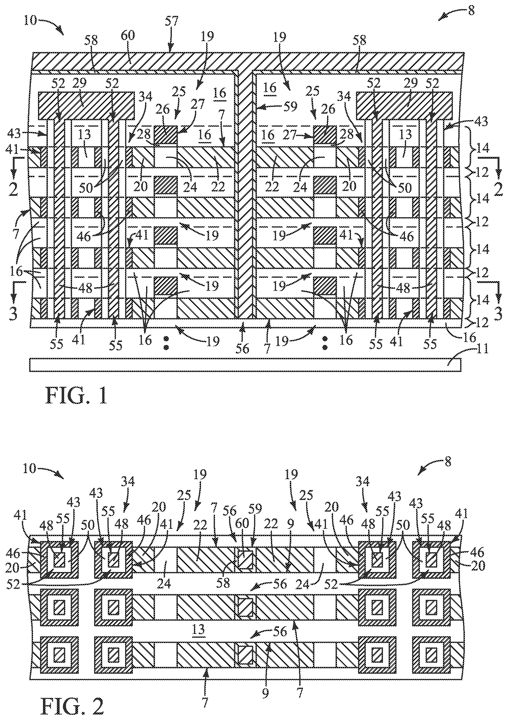 Patent US11778838 Figure 1 – Memory arrays comprising vertically-alternating tiers of insulative material and memory cells and methods of forming a memory array