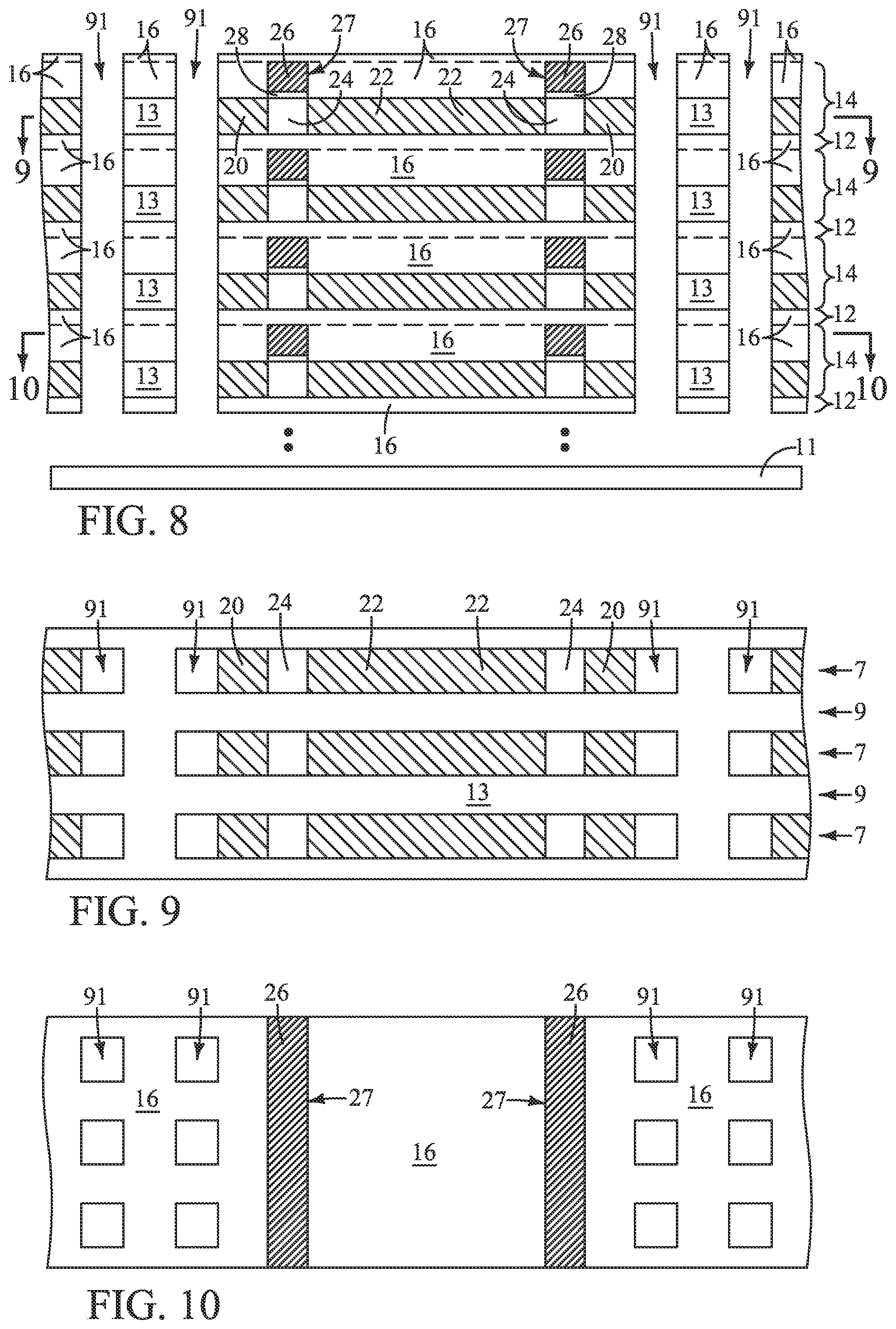 Patent US11778838 Figure 4 – Memory arrays comprising vertically-alternating tiers of insulative material and memory cells and methods of forming a memory array