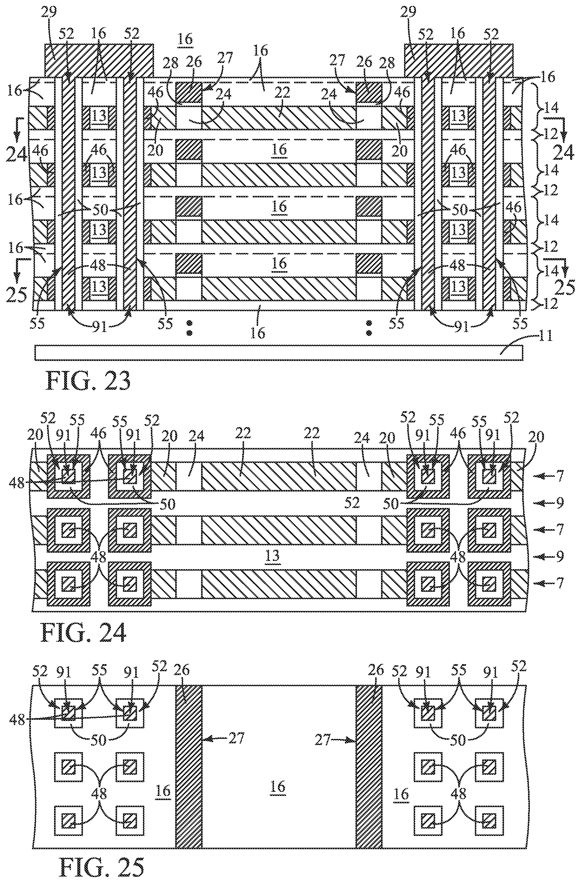 Patent US11778838 Figure 9 – Memory arrays comprising vertically-alternating tiers of insulative material and memory cells and methods of forming a memory array