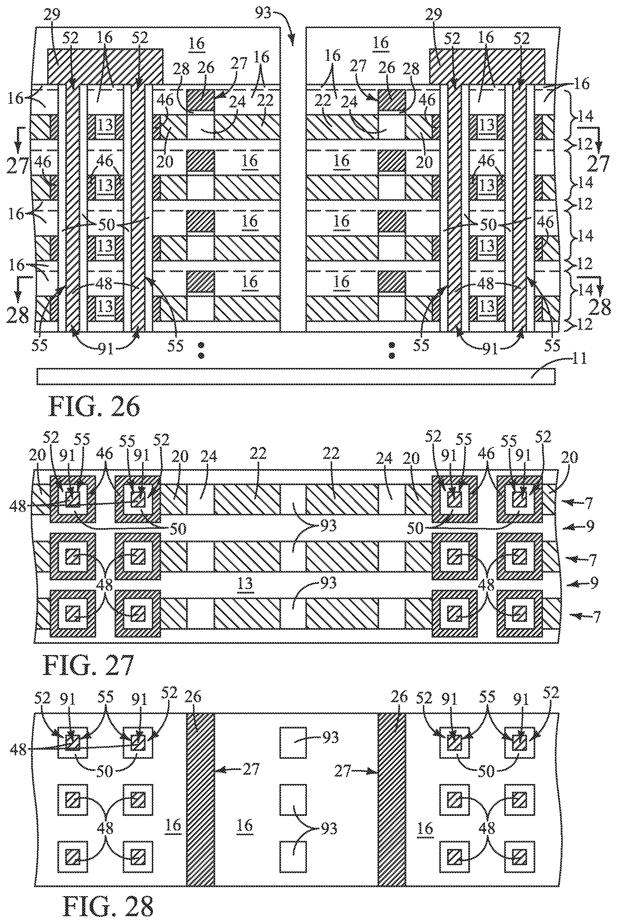 Patent US11778838 Figure 10 – Memory arrays comprising vertically-alternating tiers of insulative material and memory cells and methods of forming a memory array