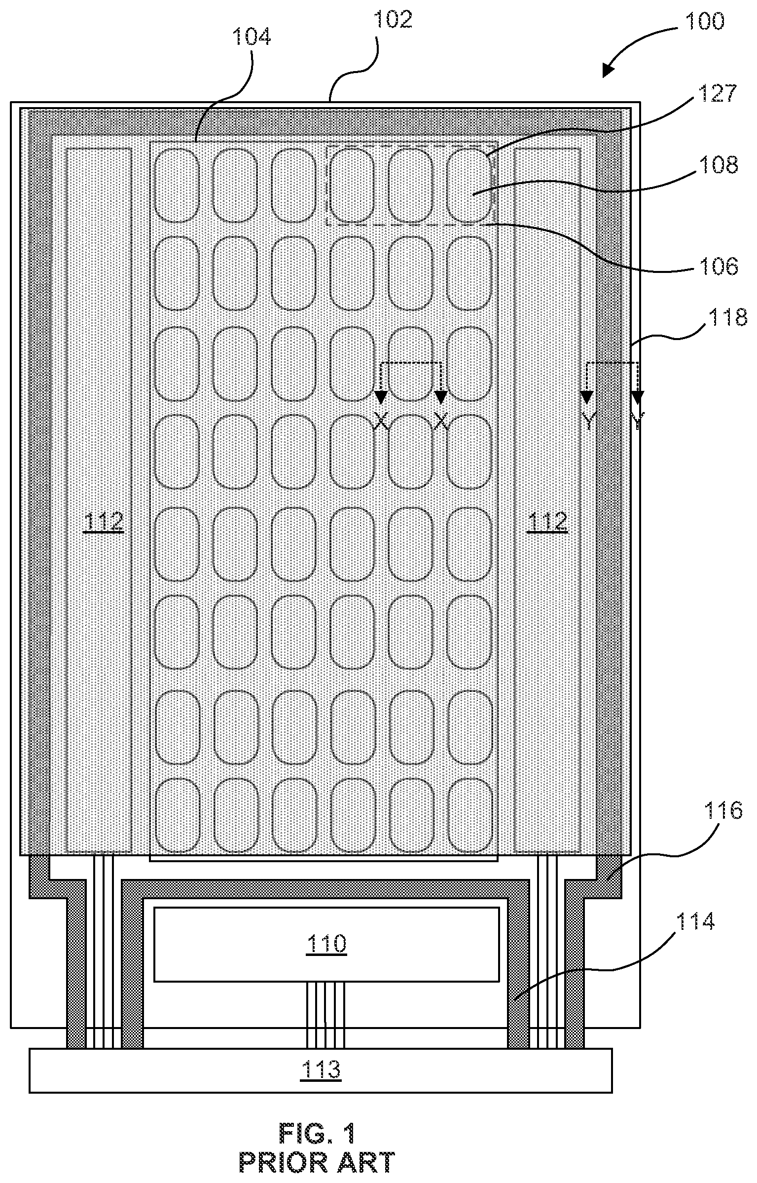 Patent US11778842 Figure 1 – Light emitting diode display with redundancy scheme