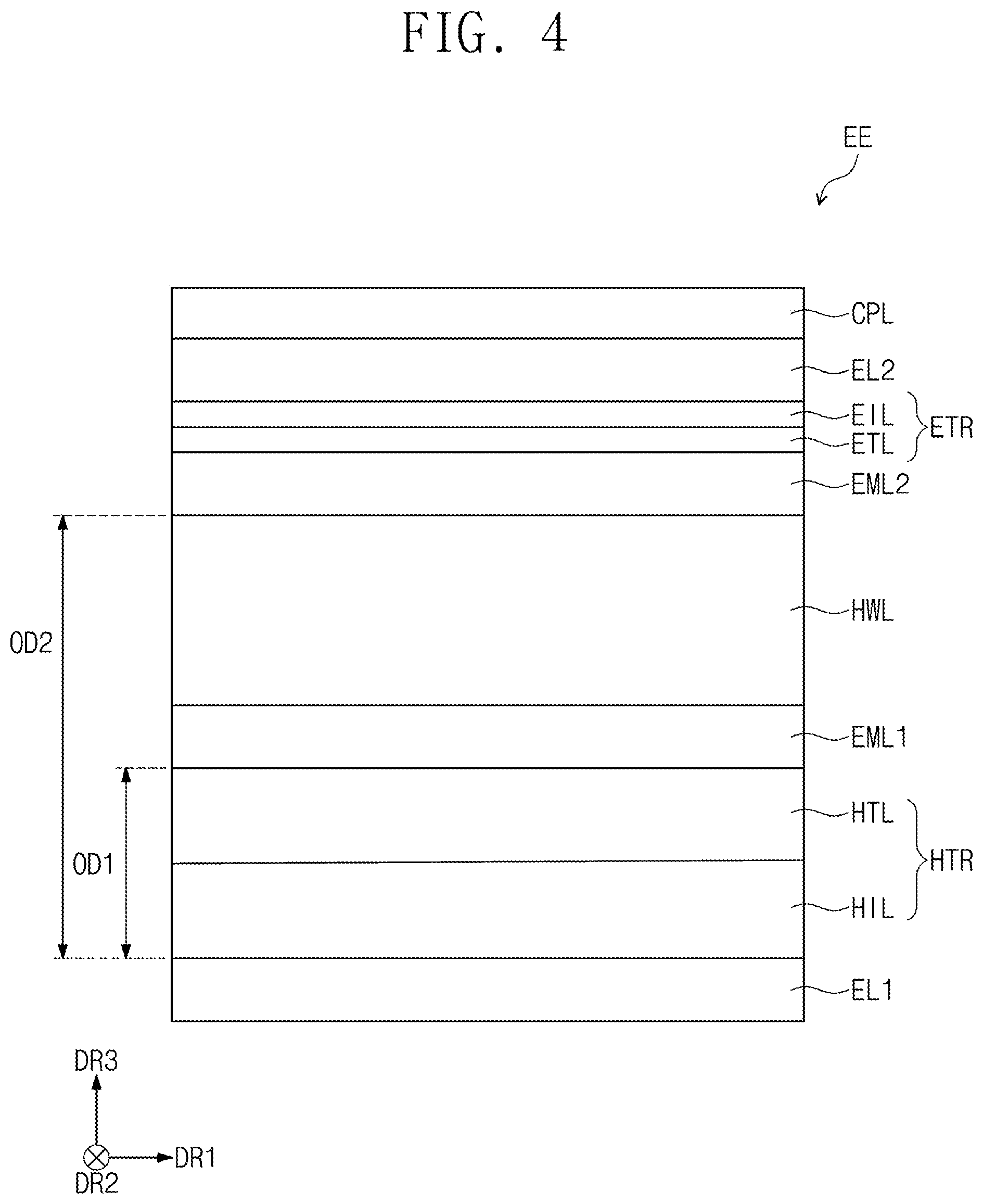 Patent US11778844 Figure 4 – Light emitting element and display panel including the same