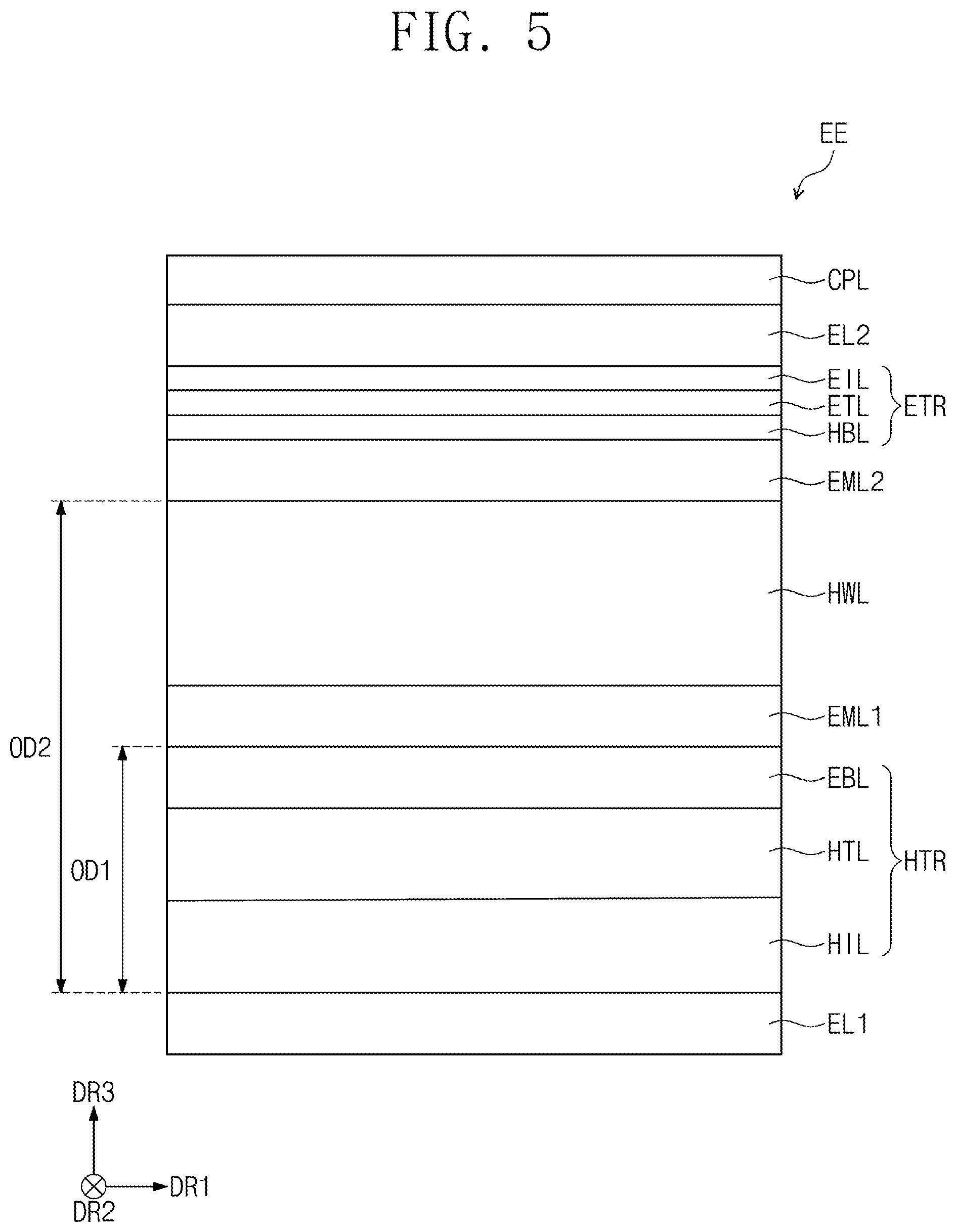 Patent US11778844 Figure 5 – Light emitting element and display panel including the same