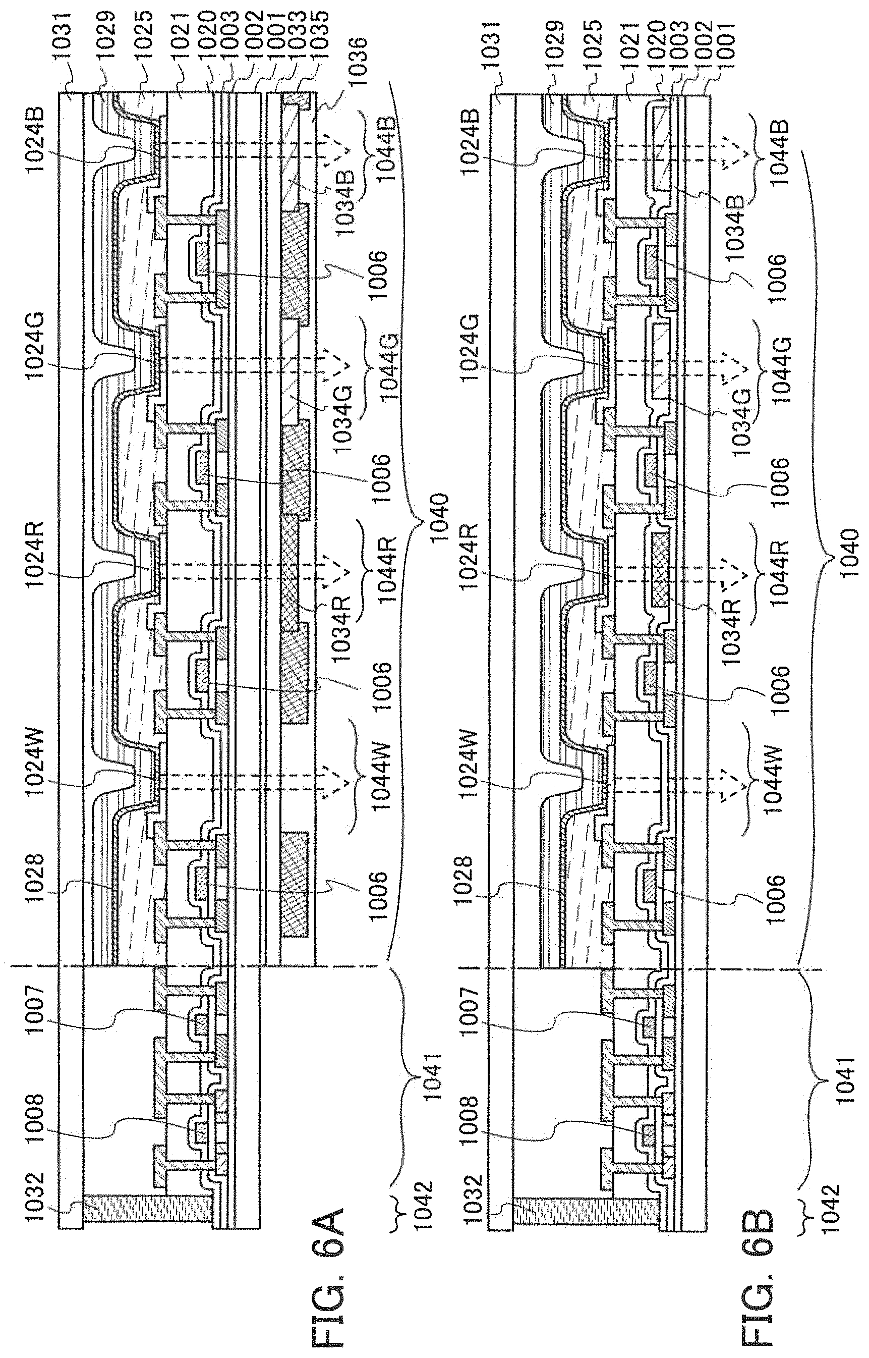 Patent US11778846 Figure 6 – Light-emitting element, light-emitting device, display device, electronic device, and lighting device