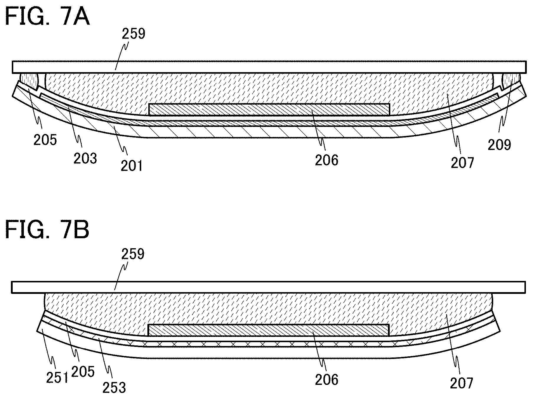 Patent US11778850 Figure 7 – Light-emitting device, module, electronic device, and method for manufacturing light-emitting device