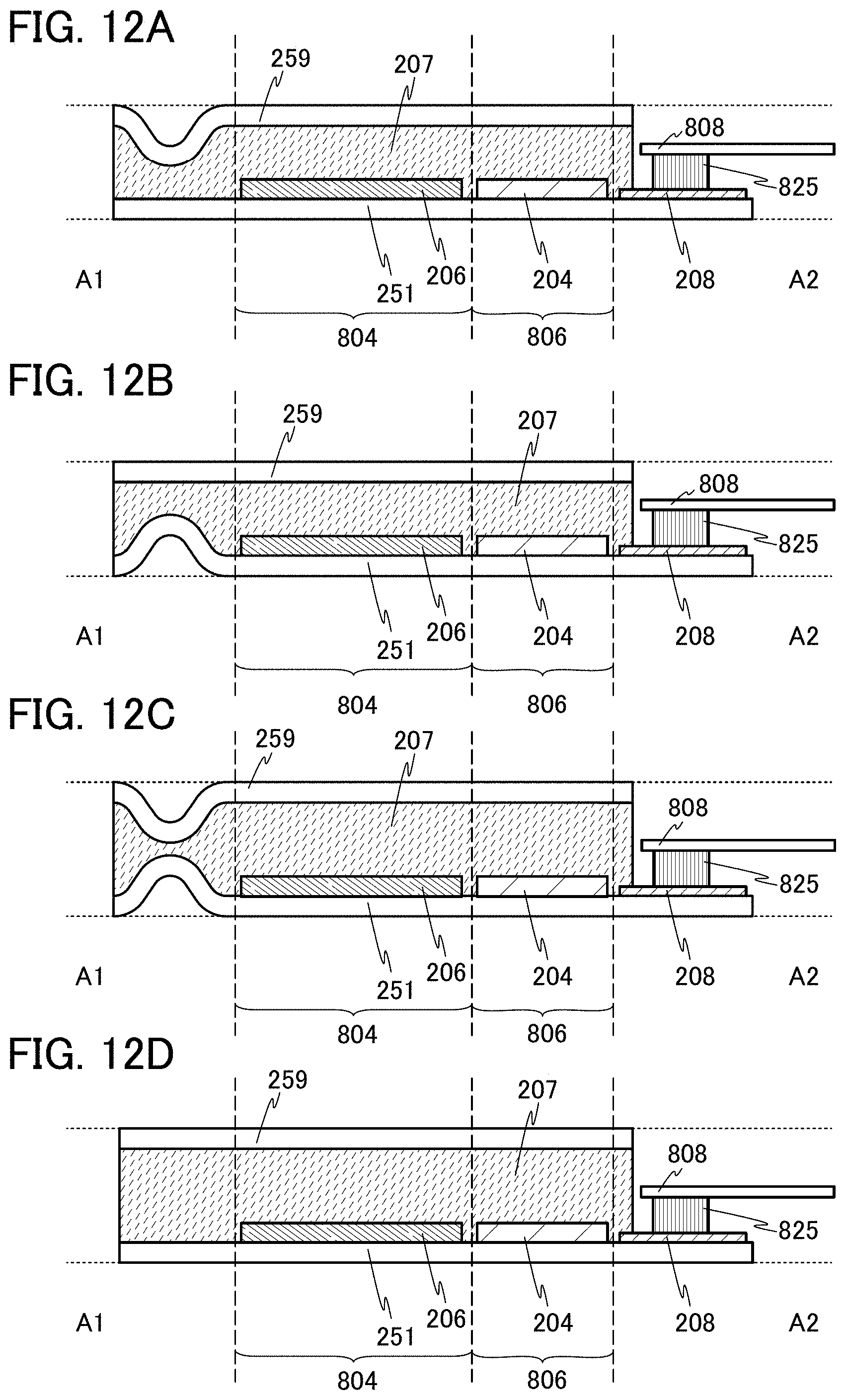 Patent US11778850 Figure 12 – Light-emitting device, module, electronic device, and method for manufacturing light-emitting device