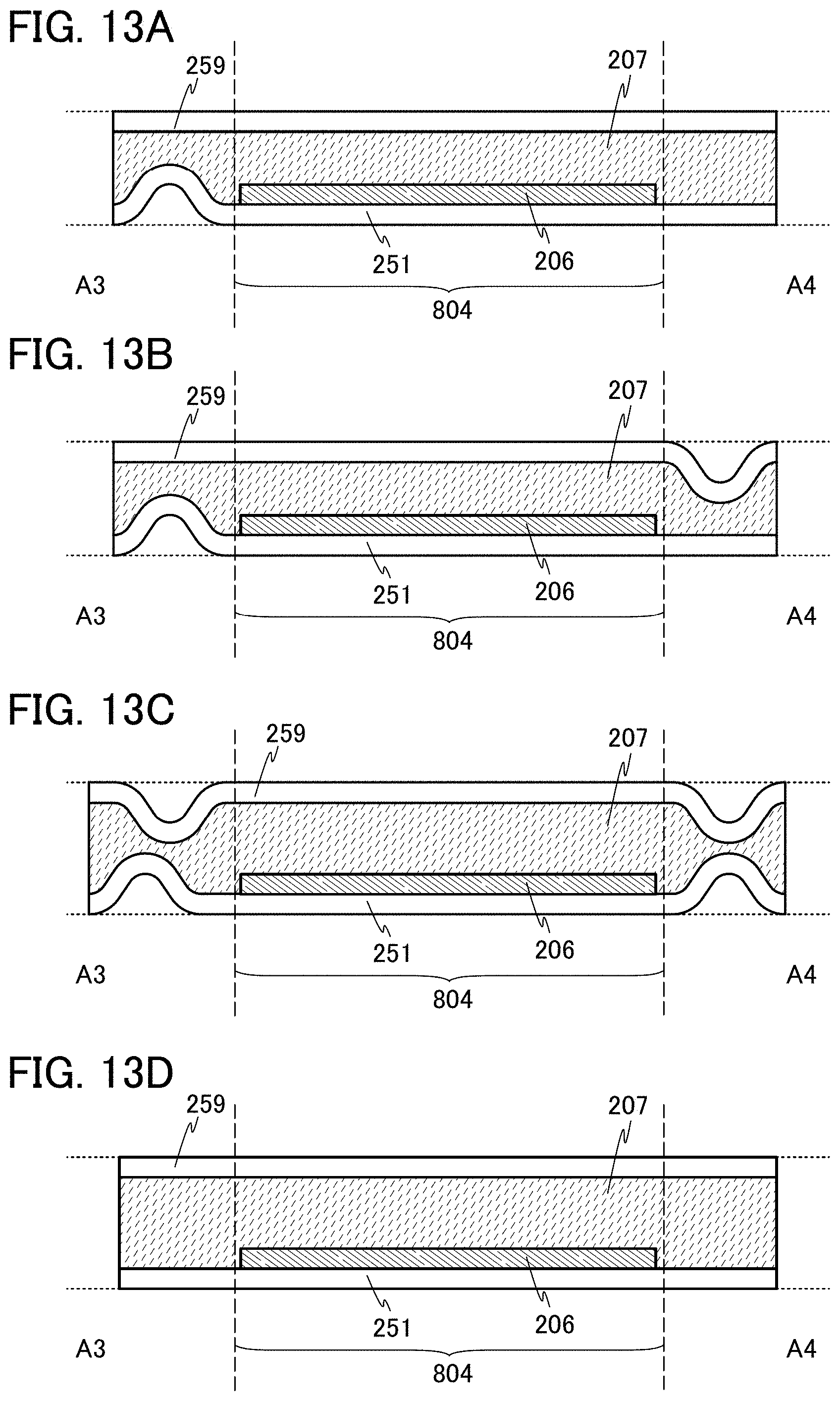 Patent US11778850 Figure 13 – Light-emitting device, module, electronic device, and method for manufacturing light-emitting device