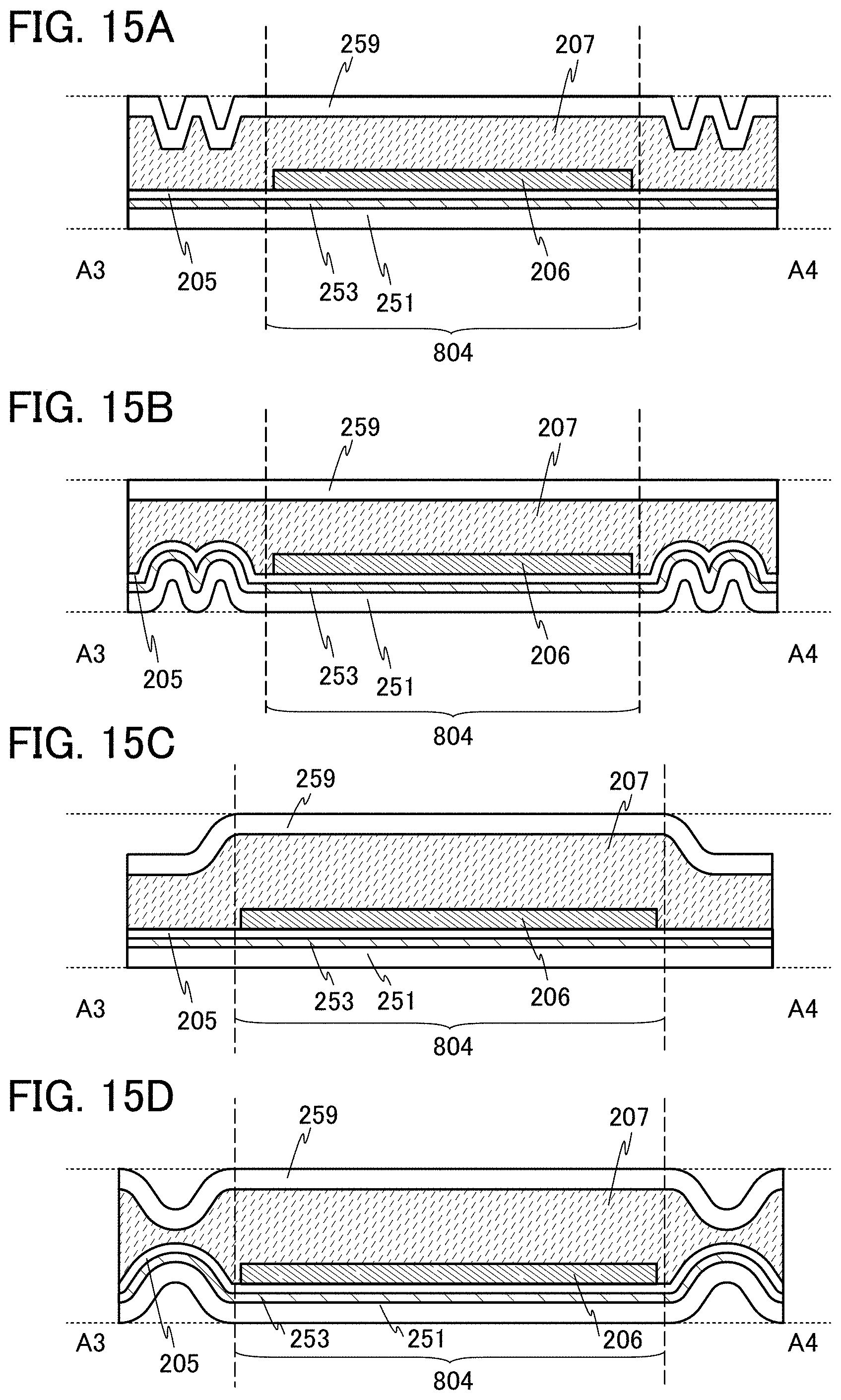 Patent US11778850 Figure 15 – Light-emitting device, module, electronic device, and method for manufacturing light-emitting device