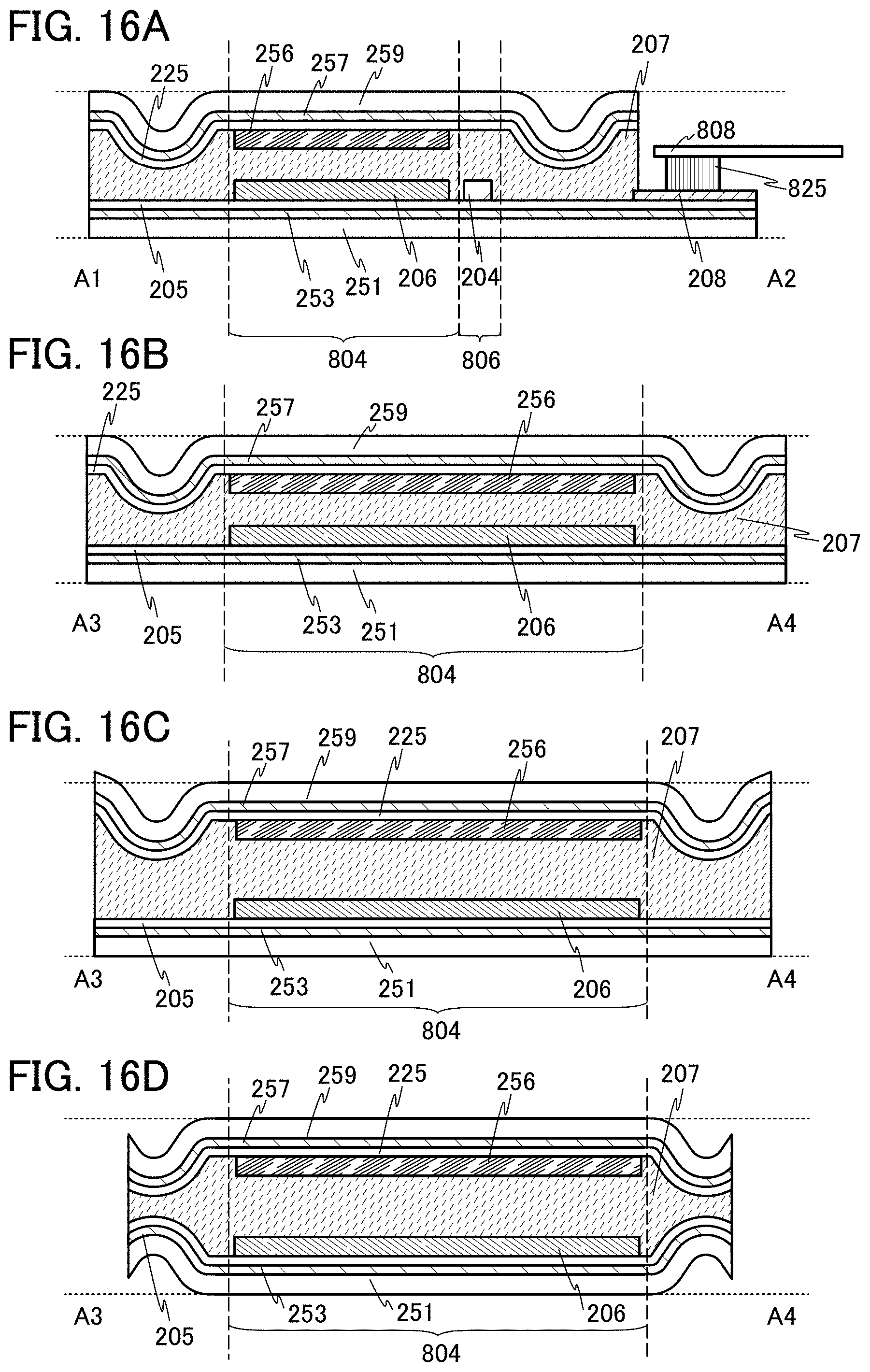 Patent US11778850 Figure 16 – Light-emitting device, module, electronic device, and method for manufacturing light-emitting device