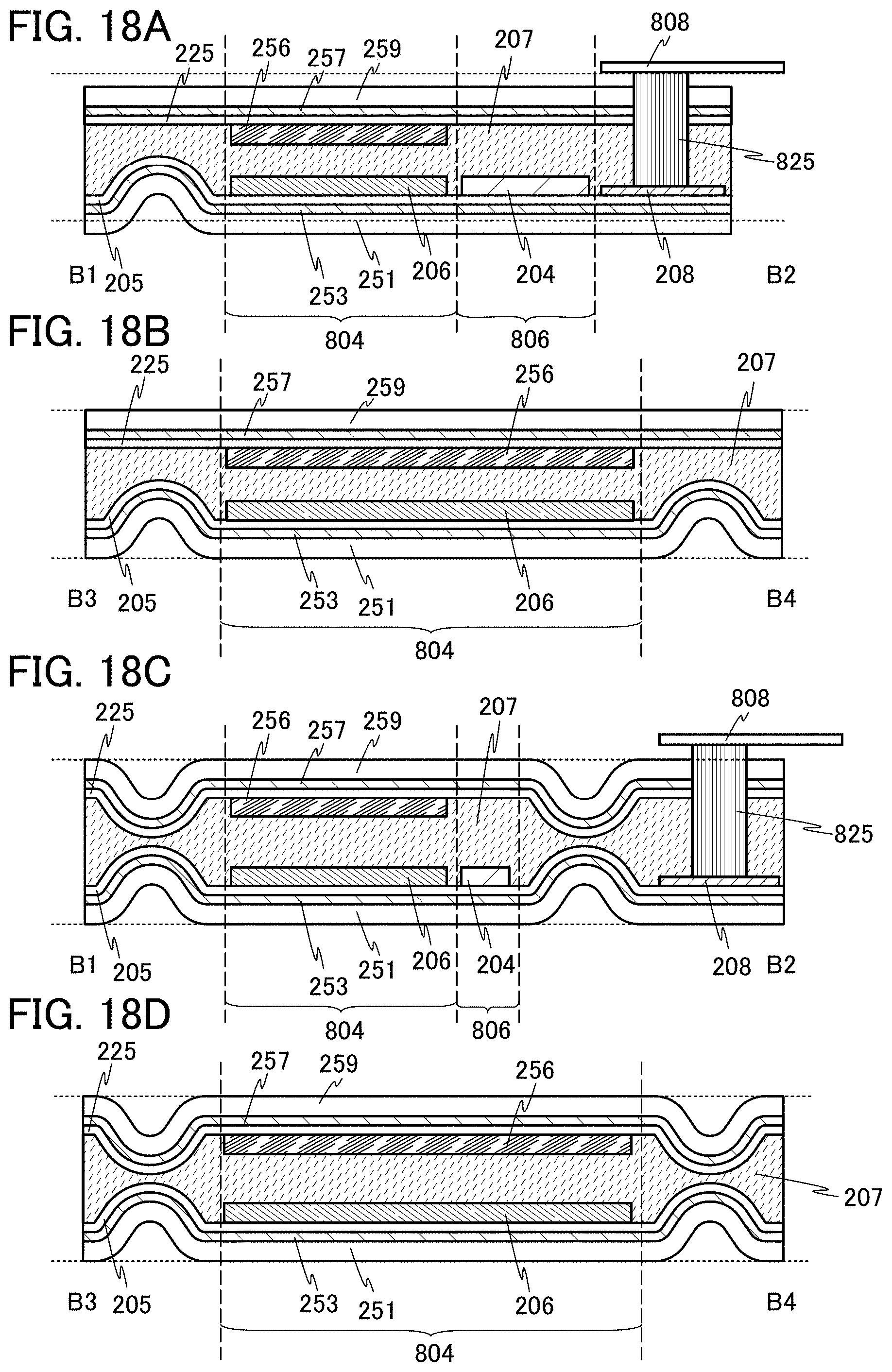 Patent US11778850 Figure 18 – Light-emitting device, module, electronic device, and method for manufacturing light-emitting device