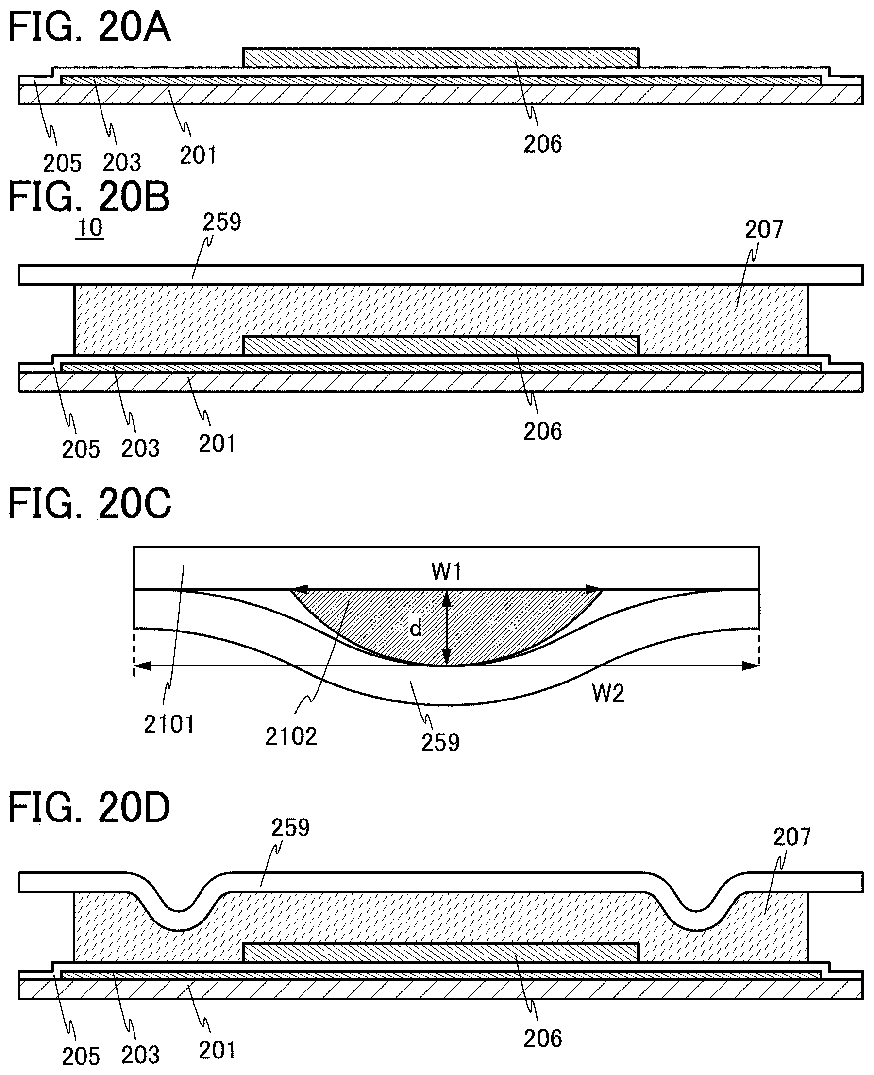 Patent US11778850 Figure 20 – Light-emitting device, module, electronic device, and method for manufacturing light-emitting device