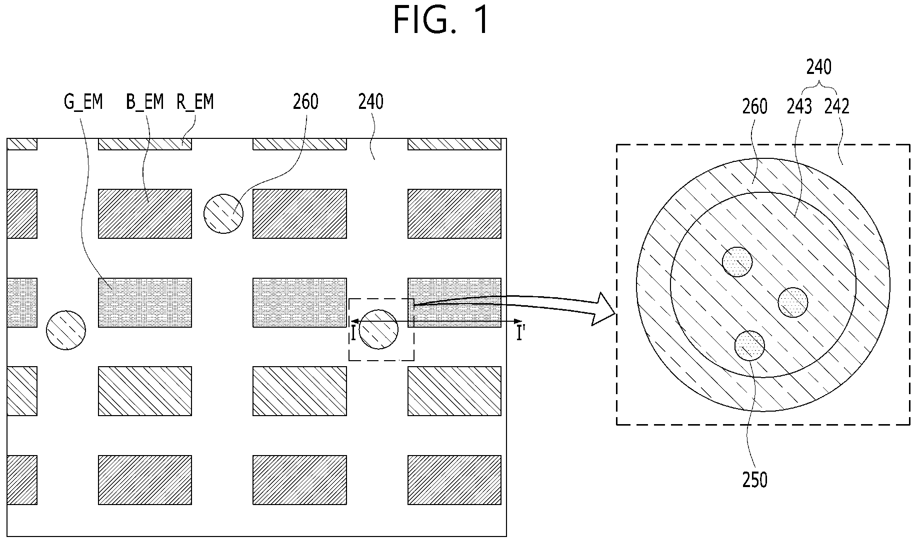 Patent US11778851 Figure 1 – Light-emitting display device and method of manufacturing the same