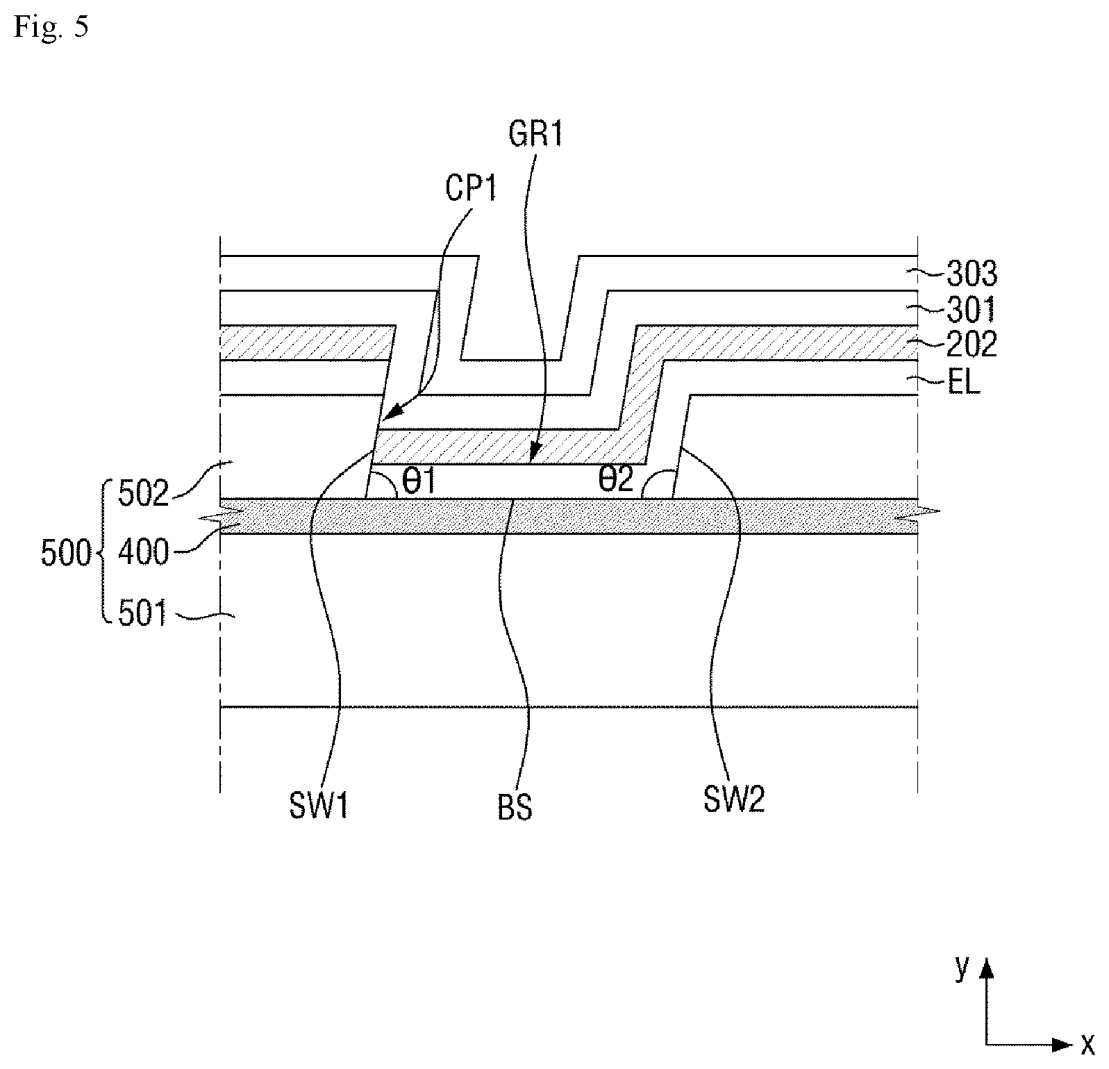 Patent US11778852 Figure 5 – Display device and method of manufacturing the same