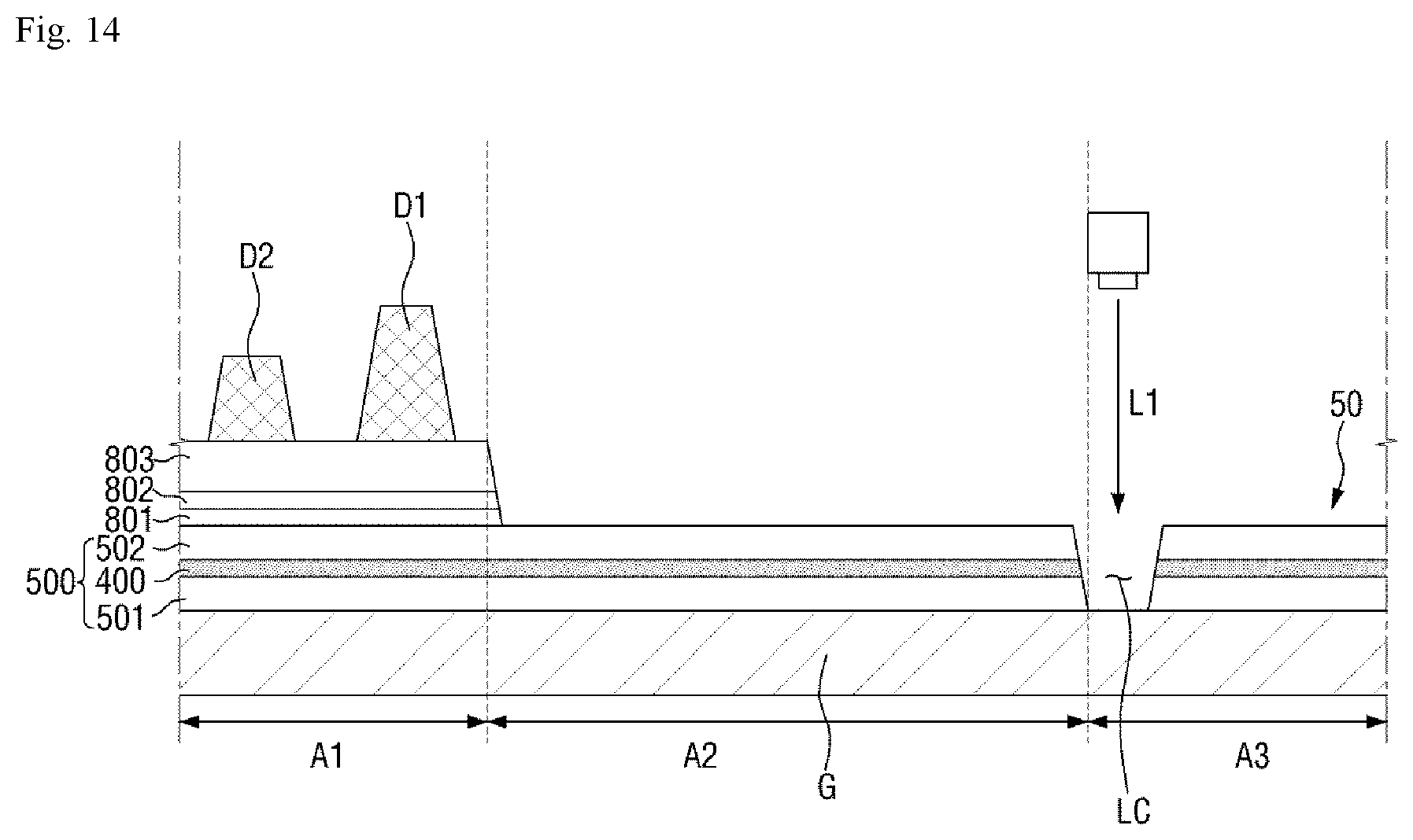 Patent US11778852 Figure 14 – Display device and method of manufacturing the same
