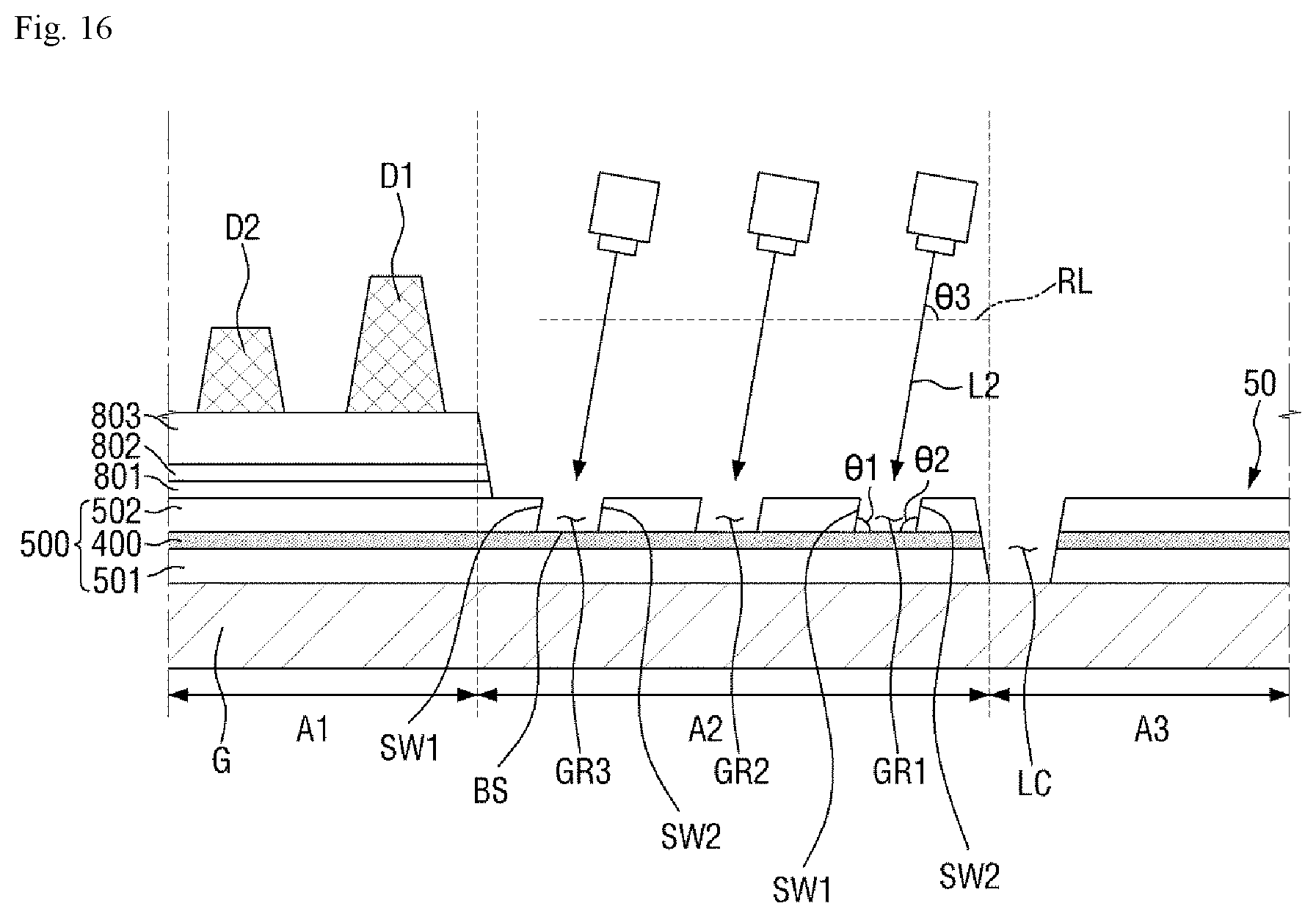 Patent US11778852 Figure 16 – Display device and method of manufacturing the same